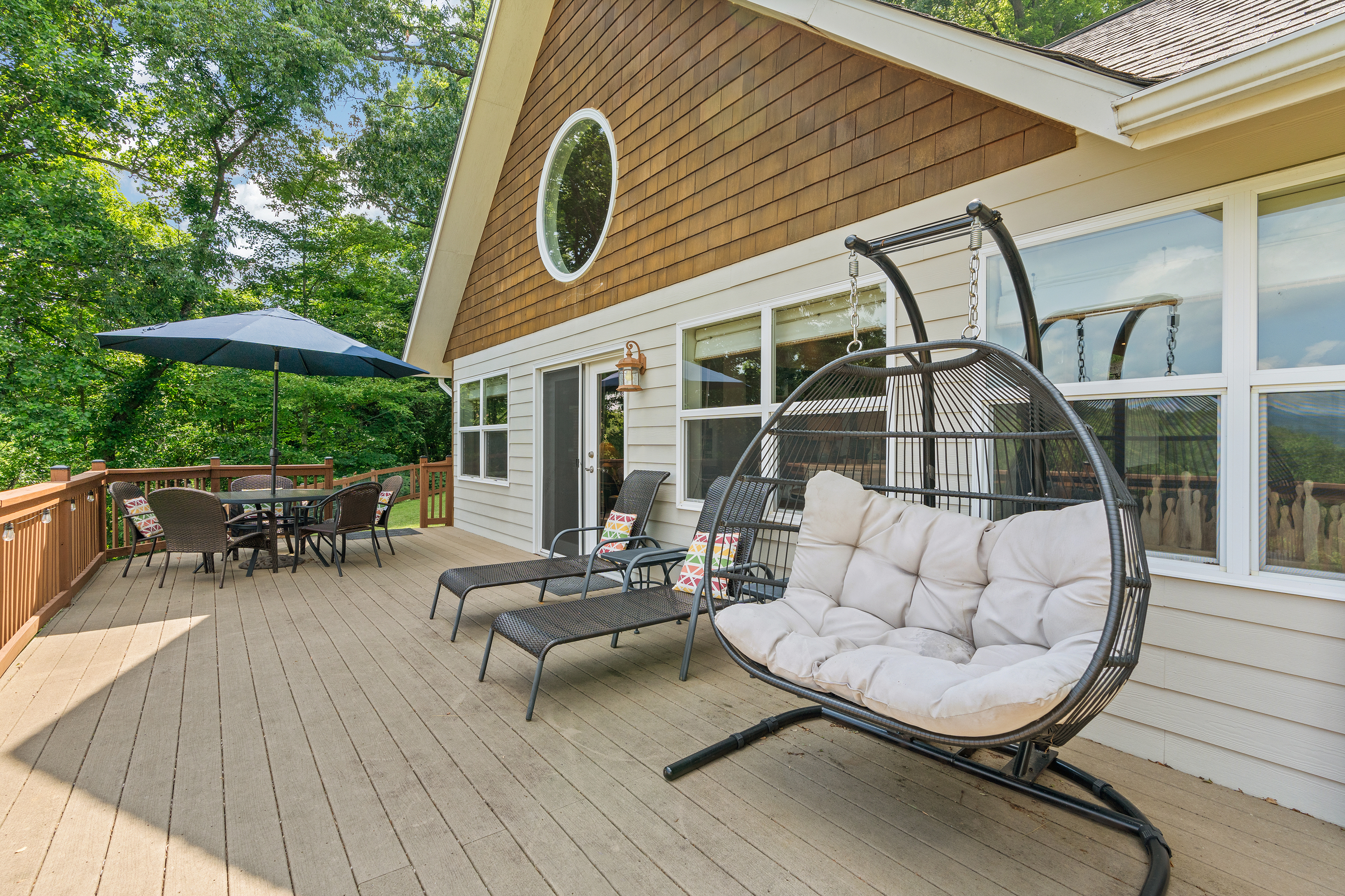 Deck - New Luxury 3-Seat Adirondack Glider now replaces Egg Chair
