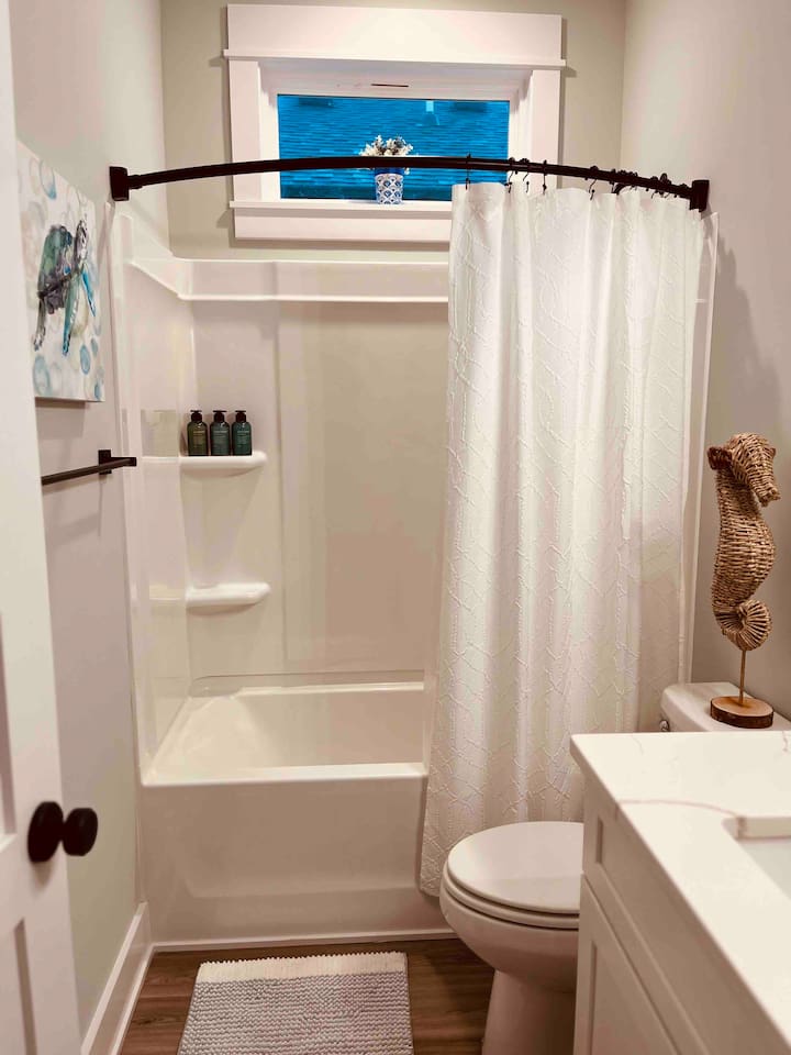 Hall Bath which is accessible from Bedroom 2 as well.