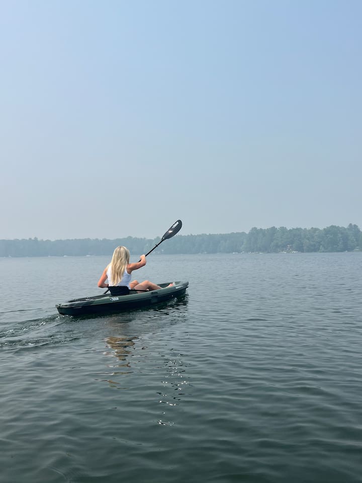 Paddle the shore in the 2 provided kayaks 