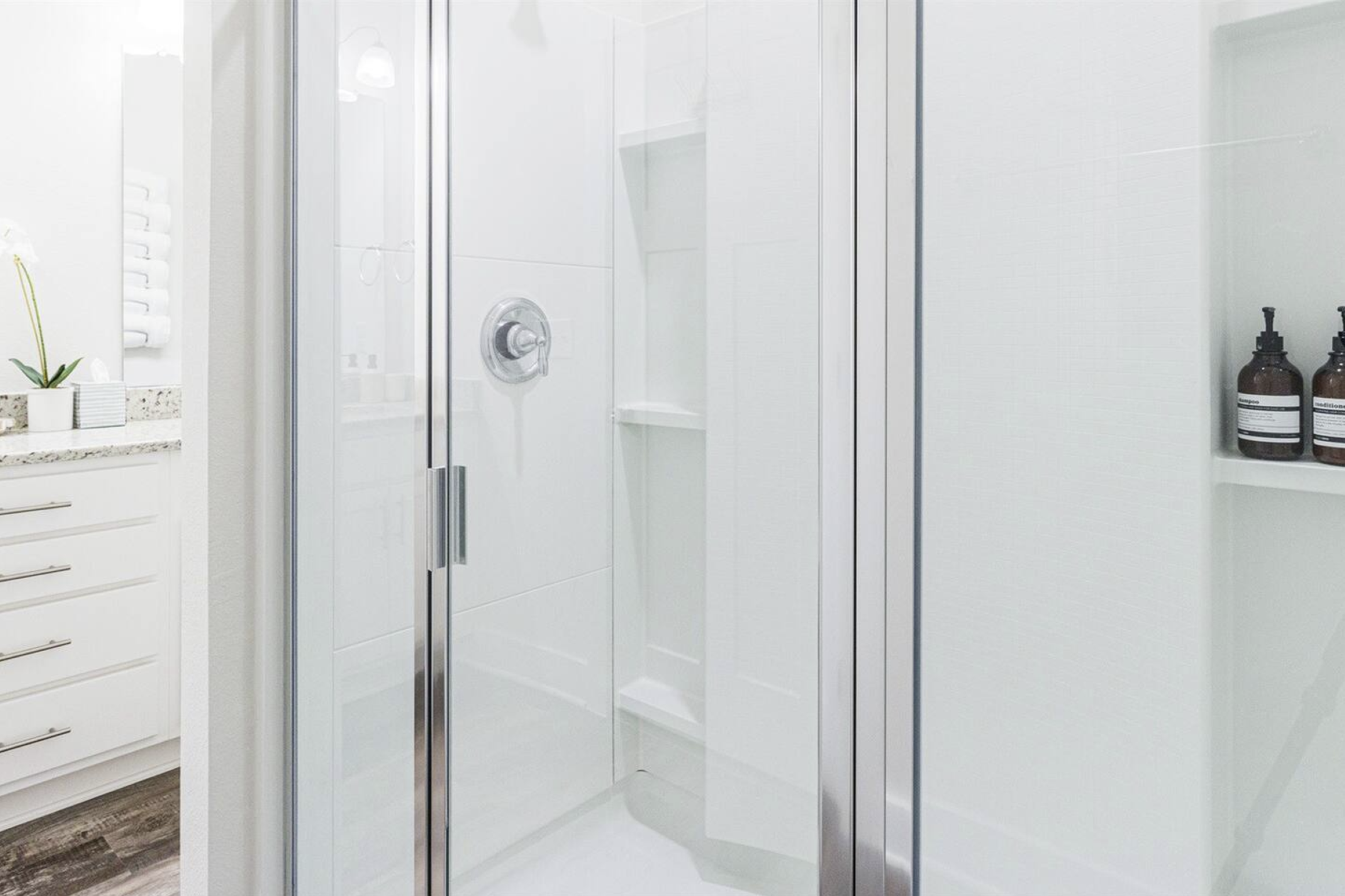 With a standing shower