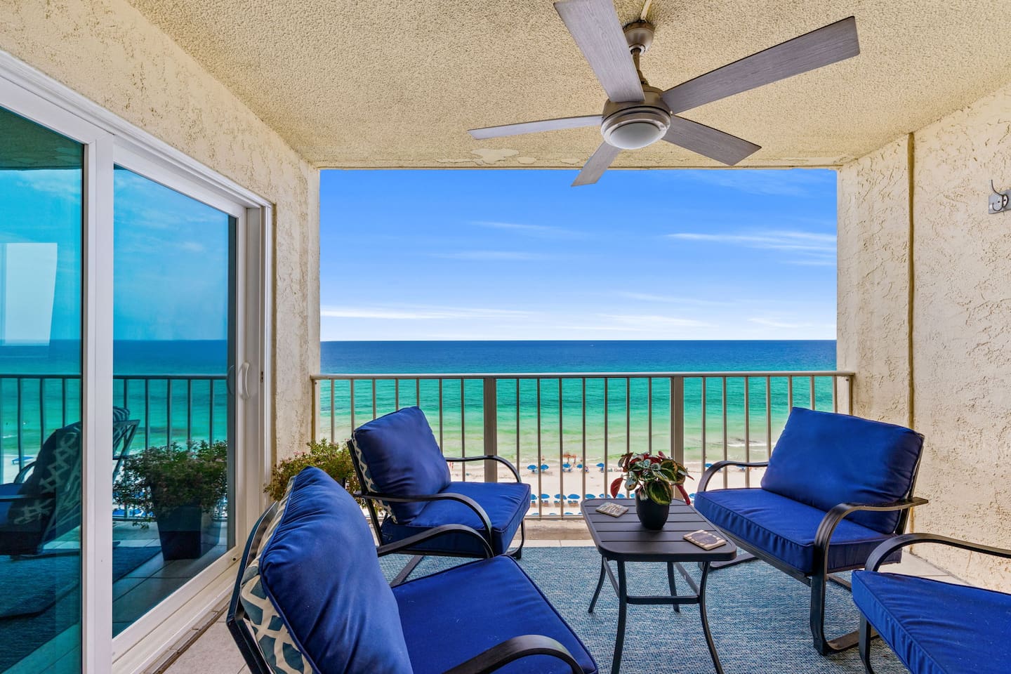 Enjoy beautiful views of The Gulf of America from Balcony