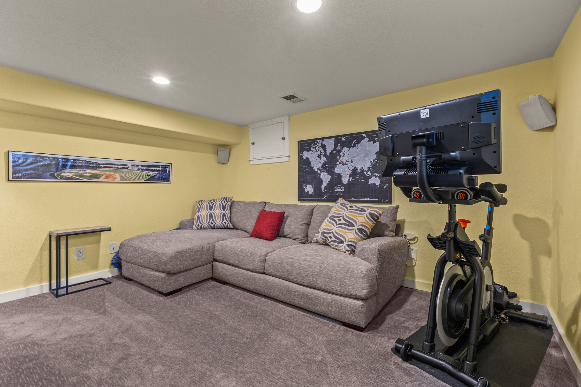 Lower Level | Living Area | Nordic Track Spin Bike