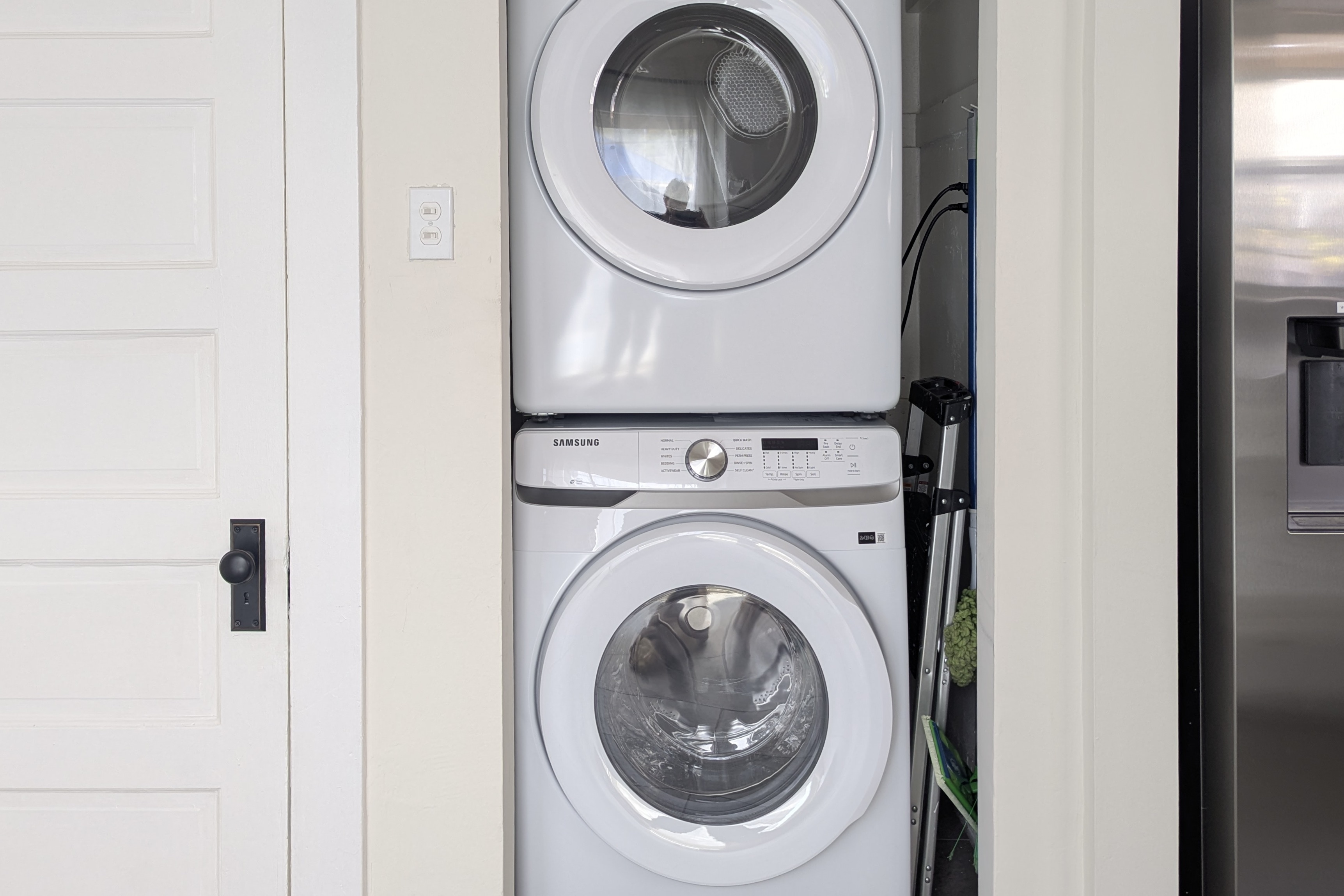 In-unit washer and dryer for added convenience.