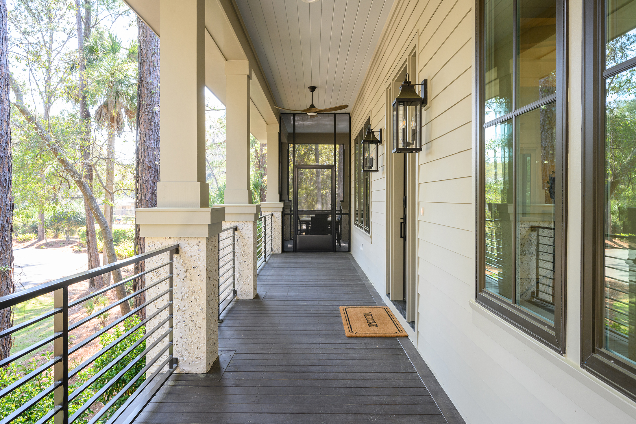 Front porch entrance to screened porch