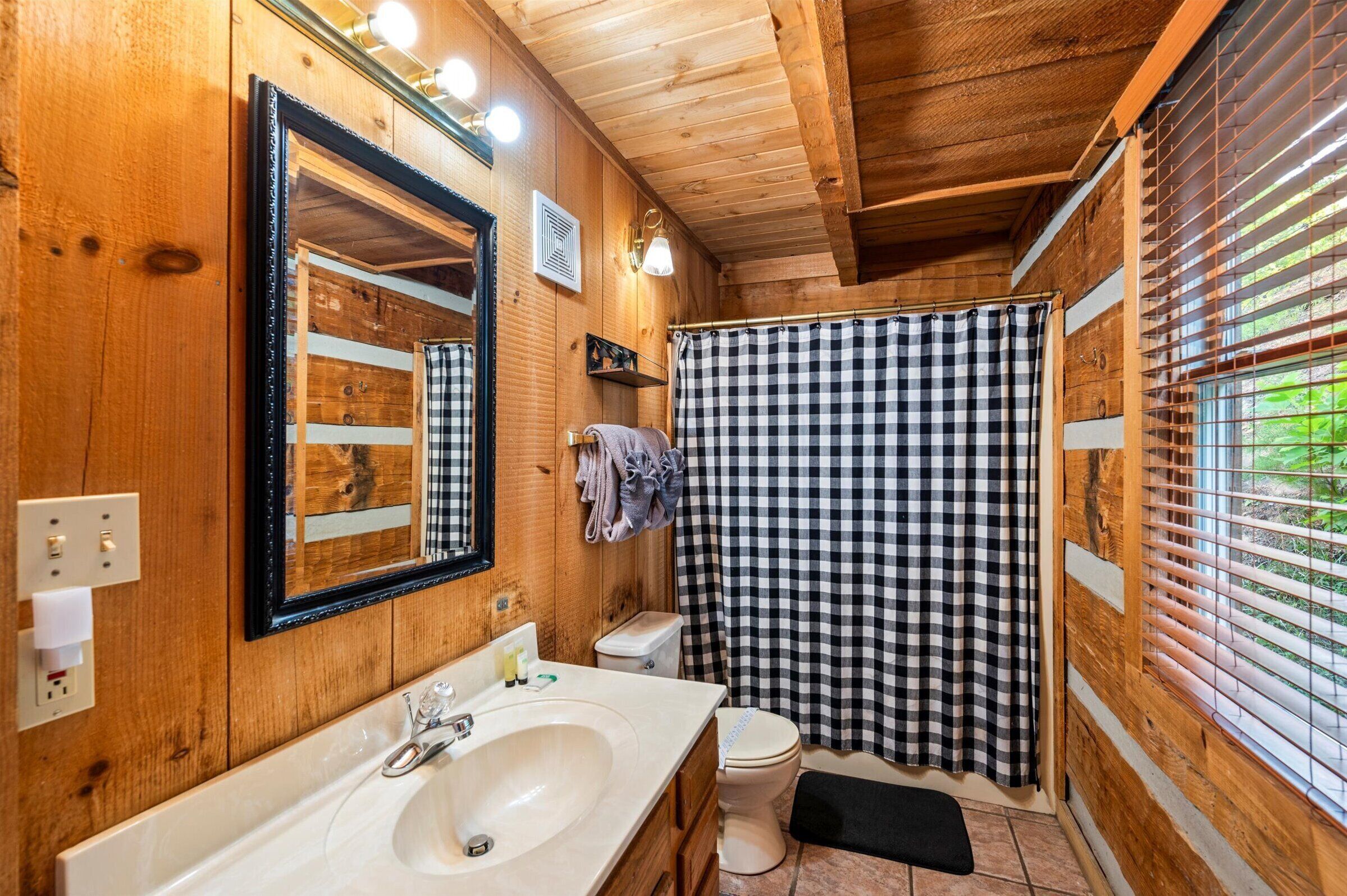 Downstairs bathroom with tub/shower combo