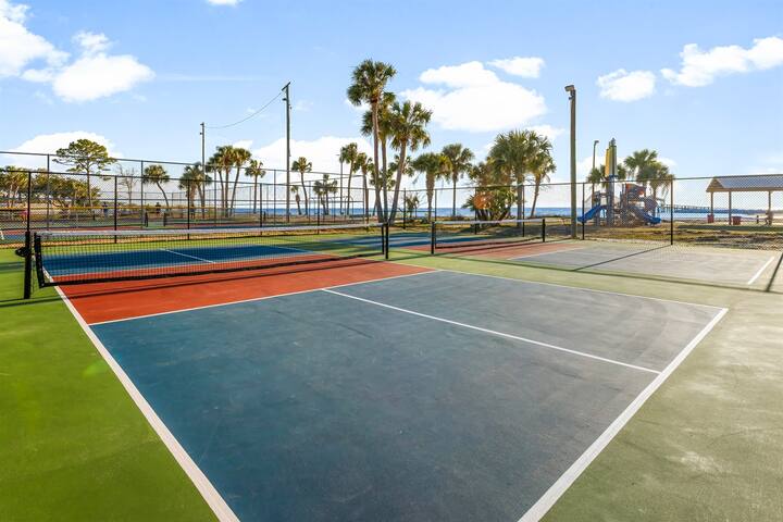 Spend the day playing at the nearby public pickleball court near the Town Center Pool, just minutes drive from the property