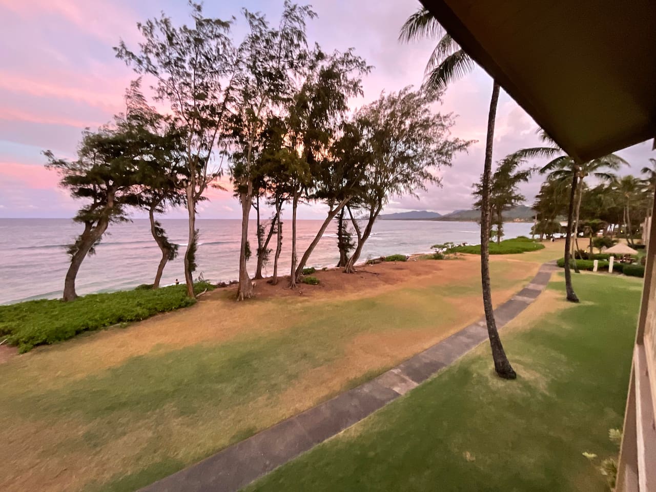 View from the lanai at unit 325 during sunset.