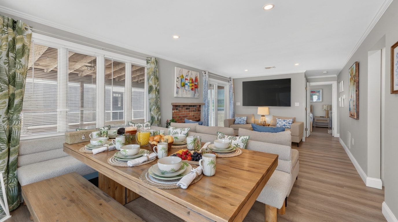 Share memorable meals together in a bright, spacious setting.