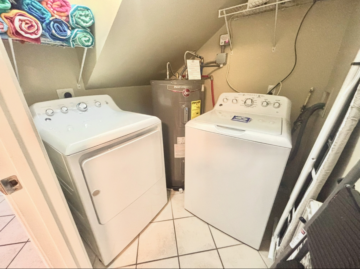 Laundry closet off of kitchen