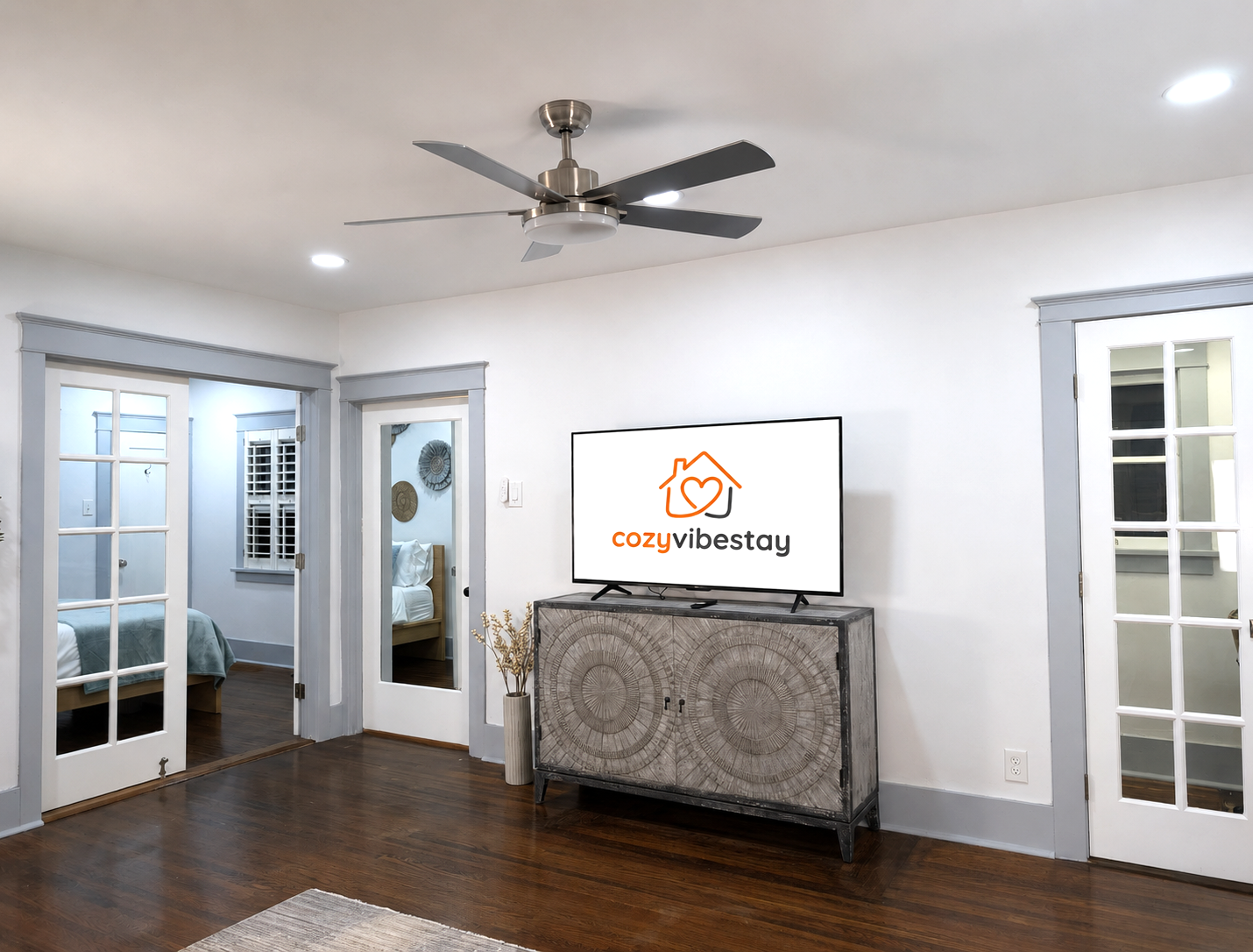 The heart of the home, perfect for movie nights, family conversations, or simply relaxing after a day at the beach.