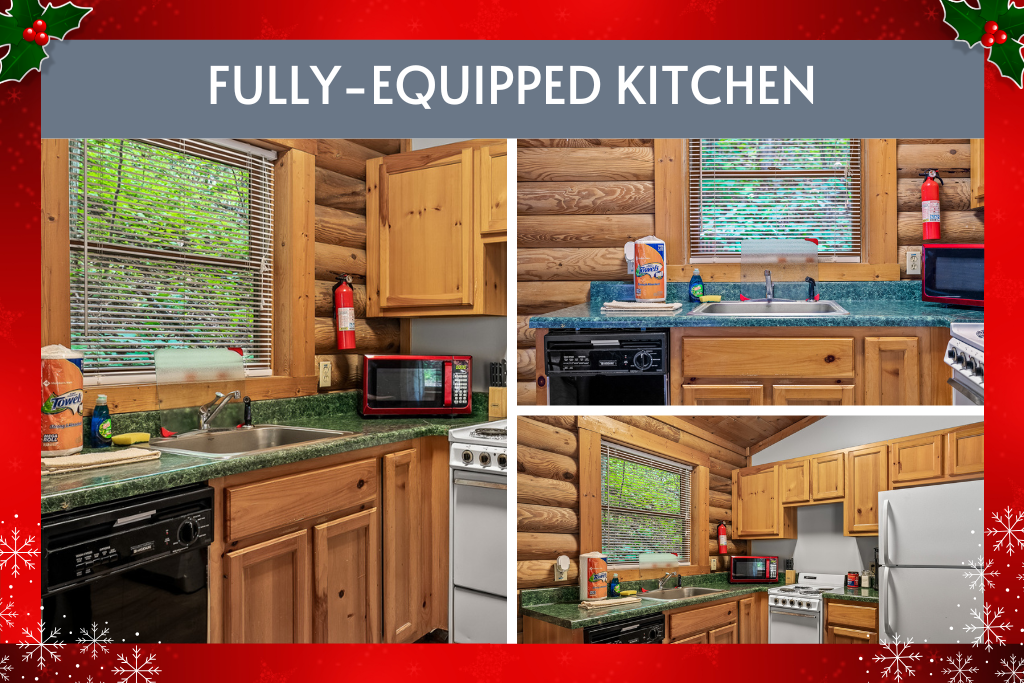 Cook with ease in your fully-equipped cabin kitchen—just like home, only cozier.
