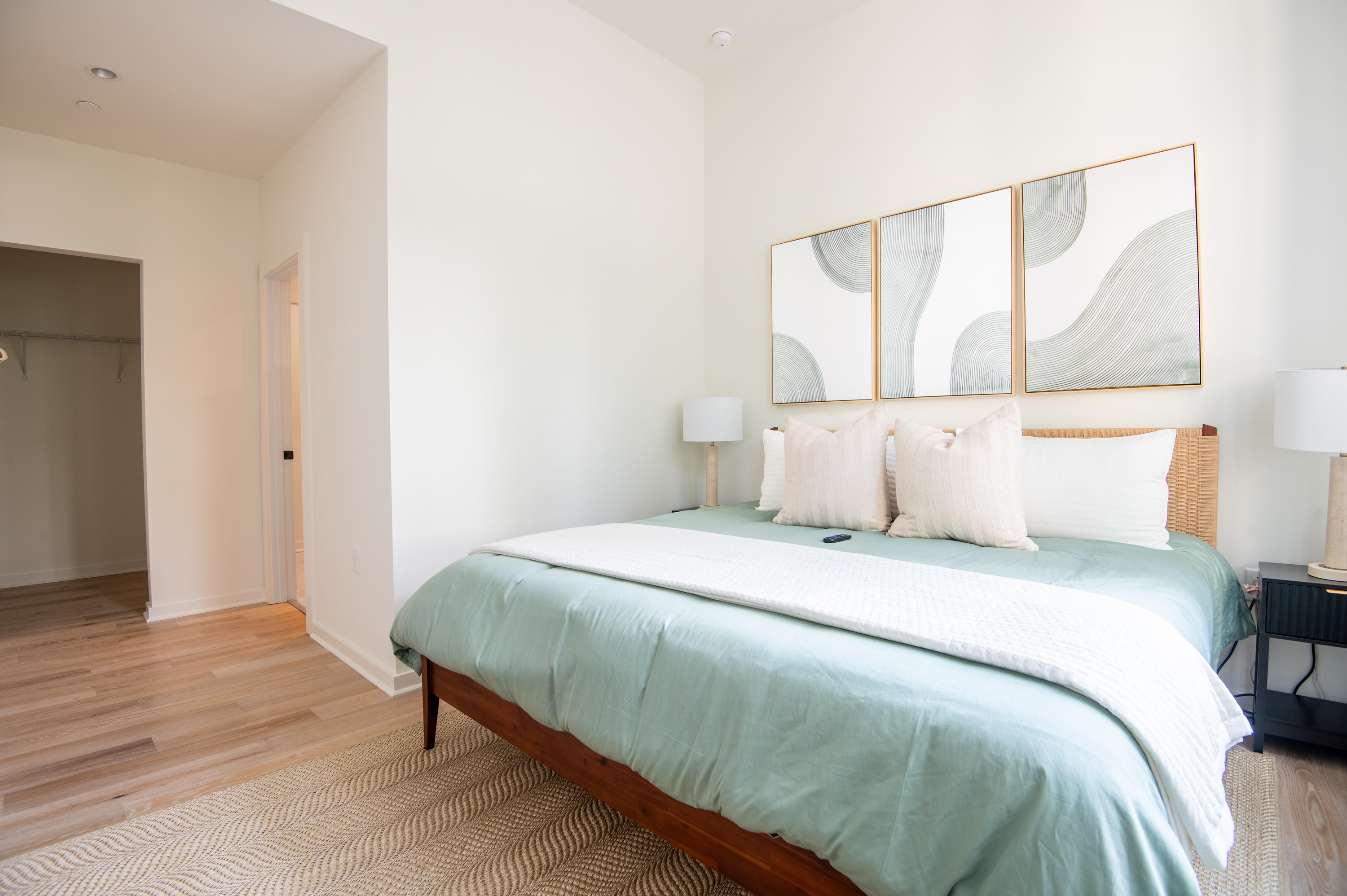 Serene bedroom with calming tones