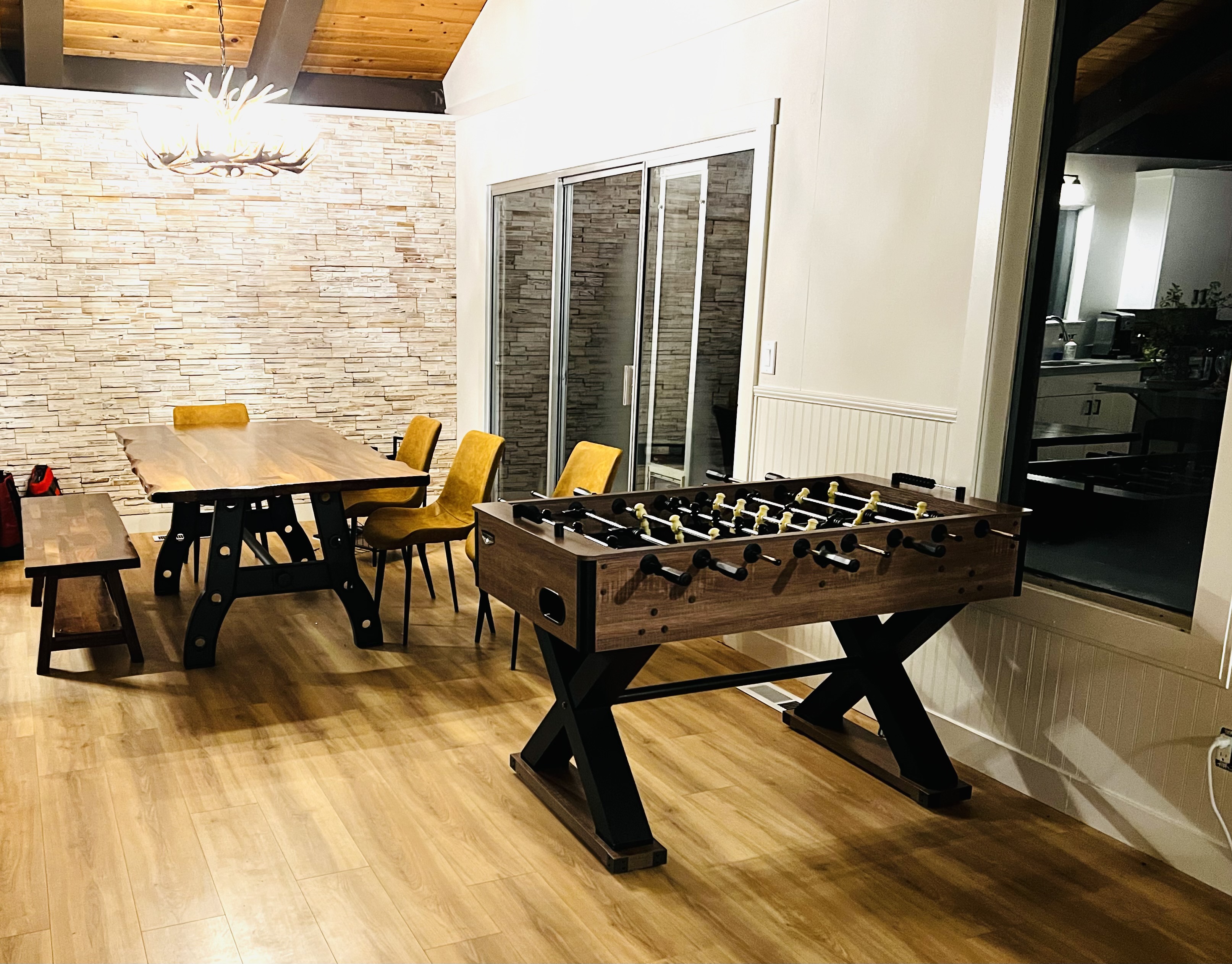 Foosball table in the great room