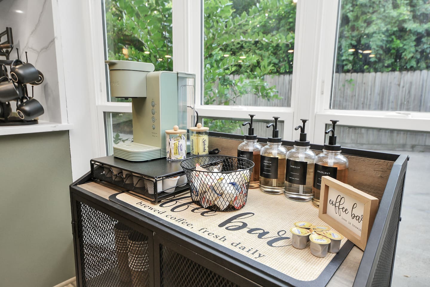 Coffee bar cart in the breakfast are