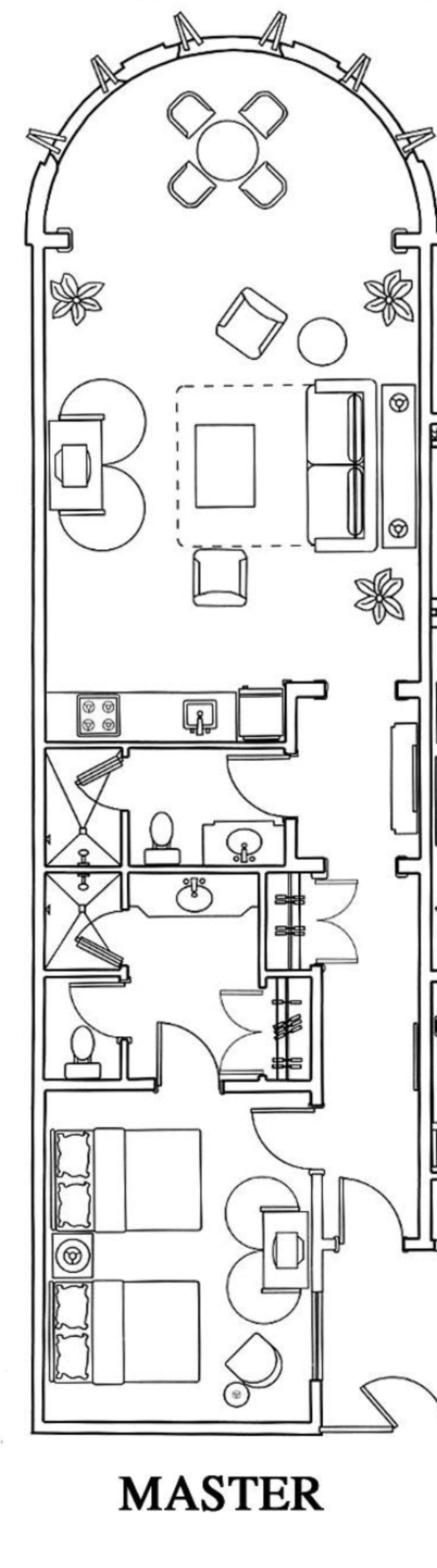Owner Master Suite Floorplan at Pueblo Bonito Emerald Bay, Vacation Travel Exclusives