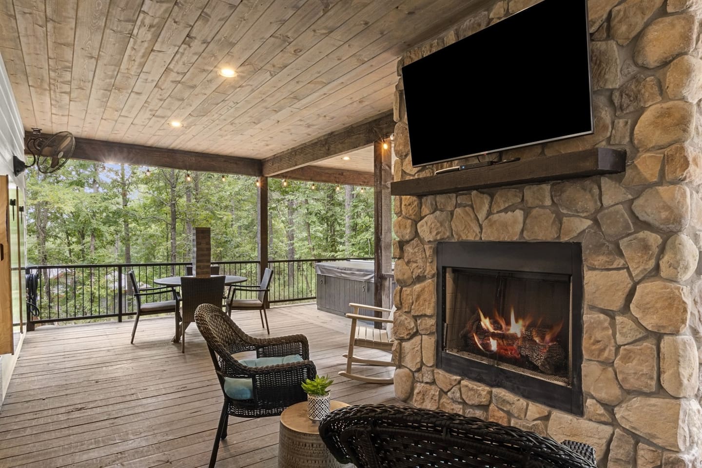 Gather around the fire pit or lounge in style with cushioned outdoor seating—your ideal setup for evenings under the stars.