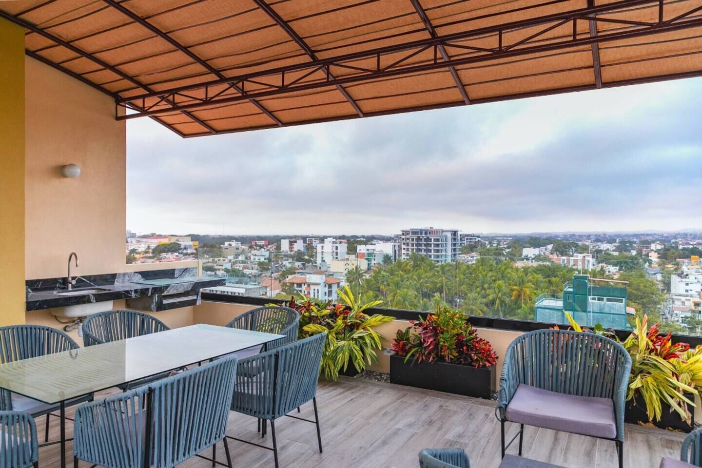 Barbecue on the roof top available to all