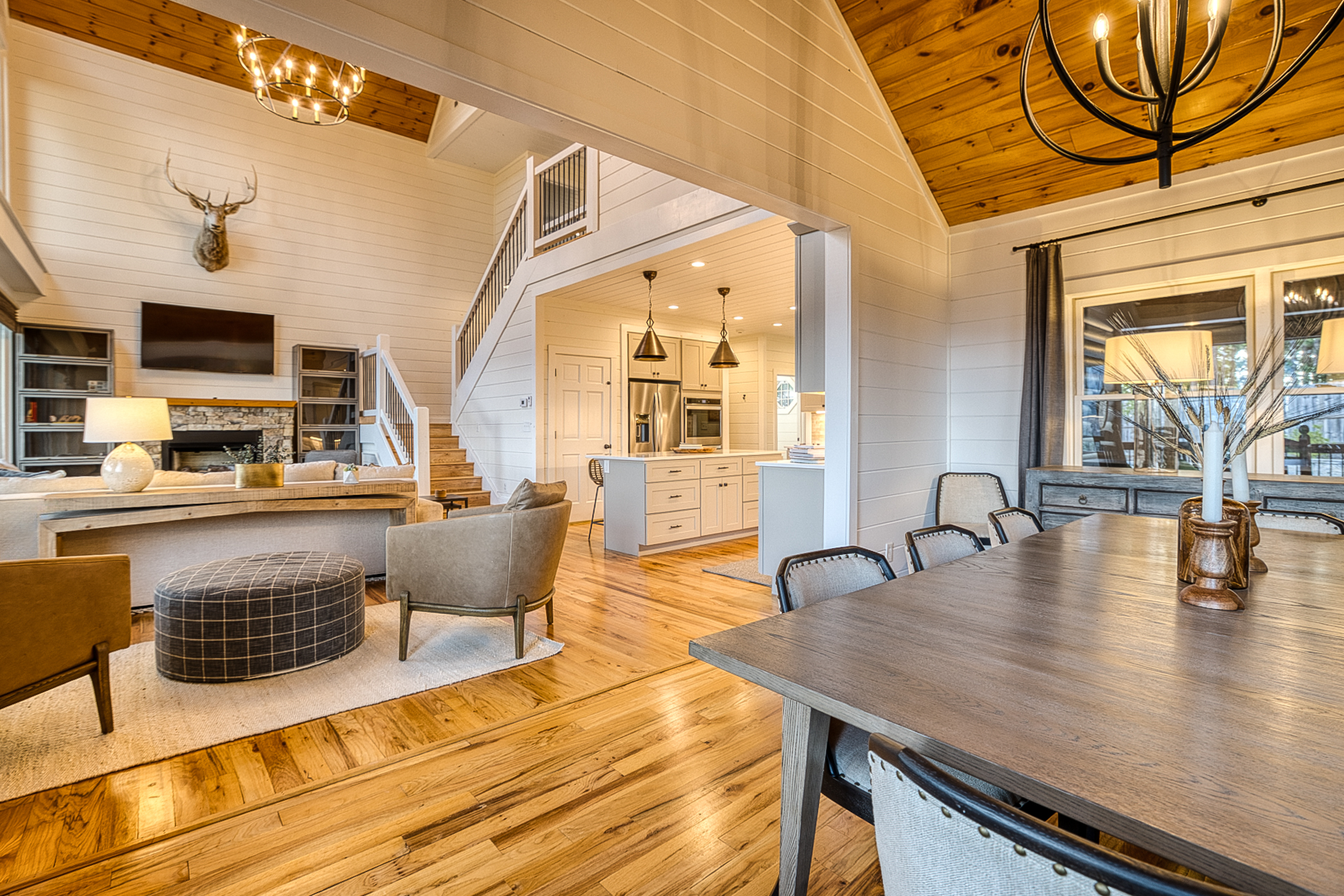 View of kitchen and living room