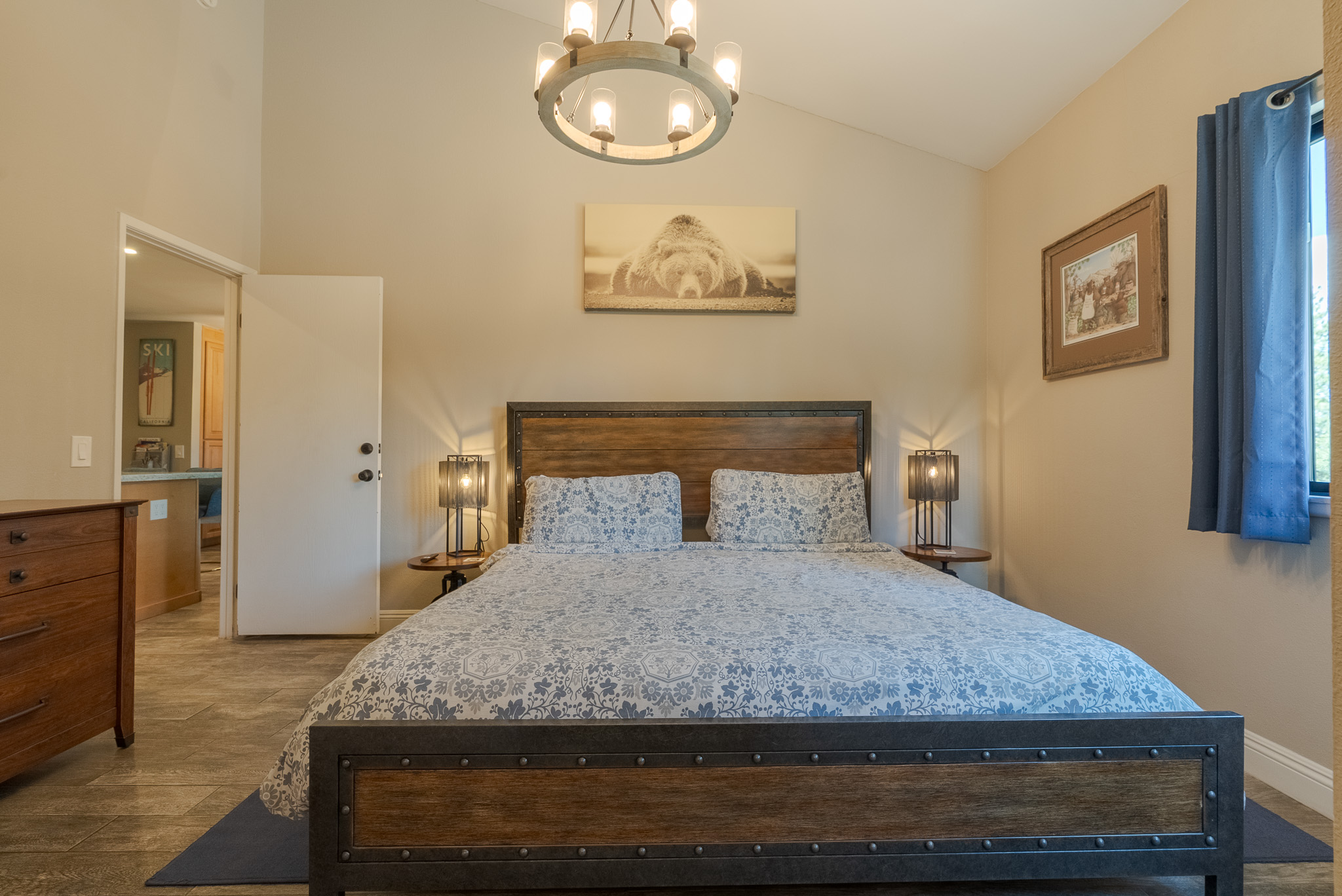 High ceilings in the master bedroom.