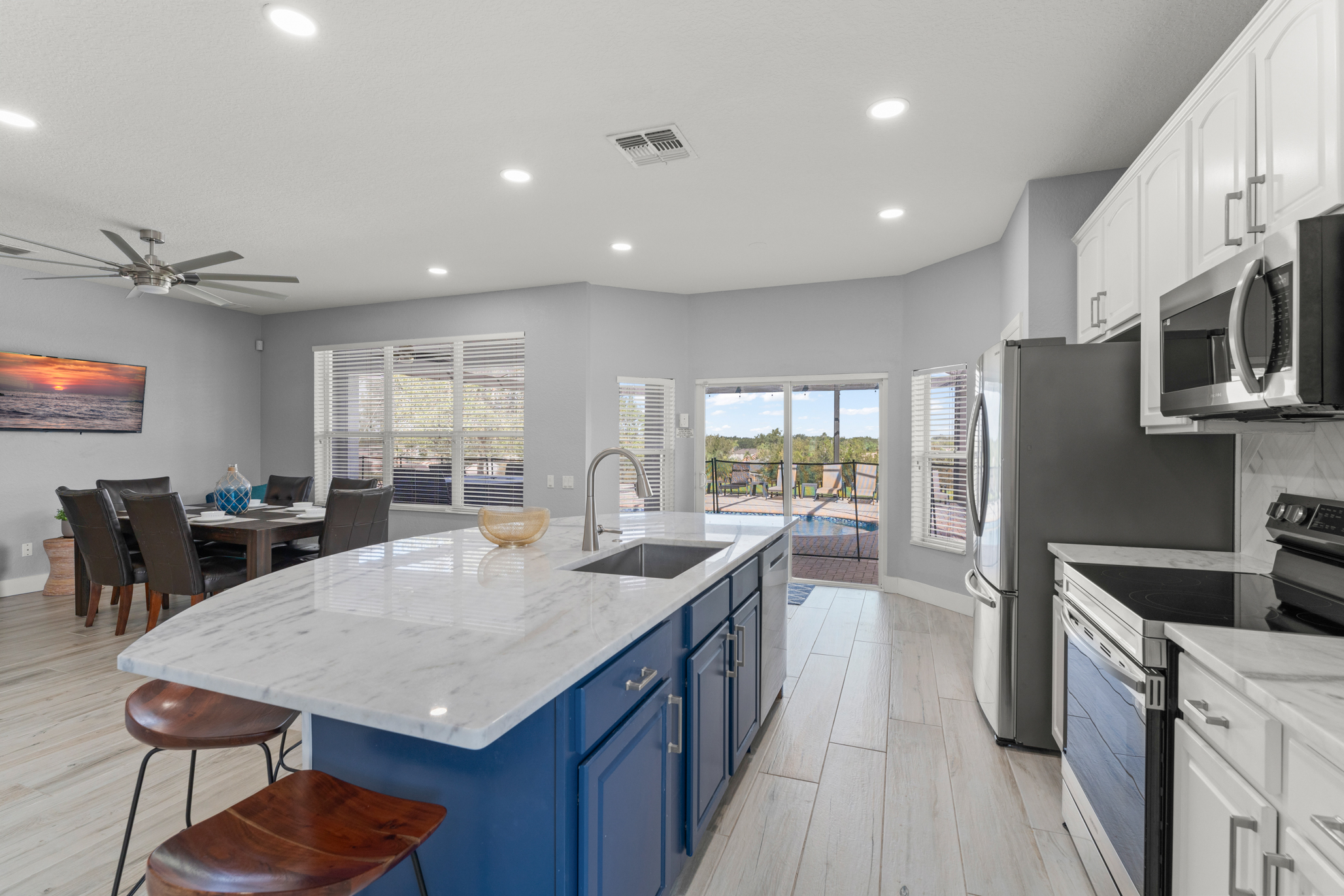 Beautiful view to pool deck