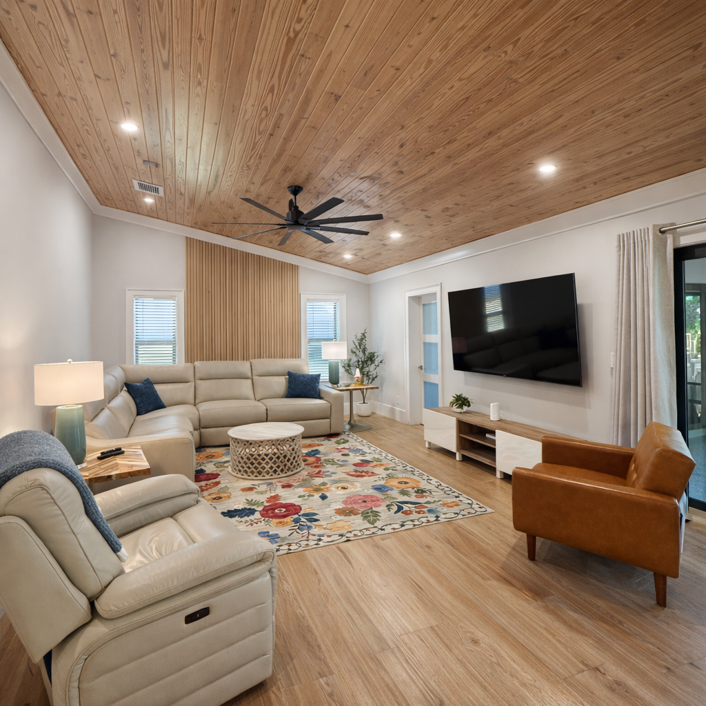 Living Room w/ 75" Smart TV