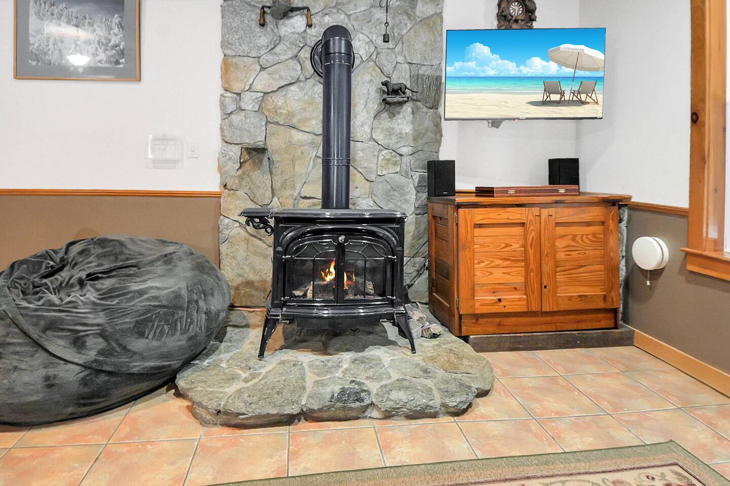 Kick back by the crackling fire and recharge for tomorrow’s fun.