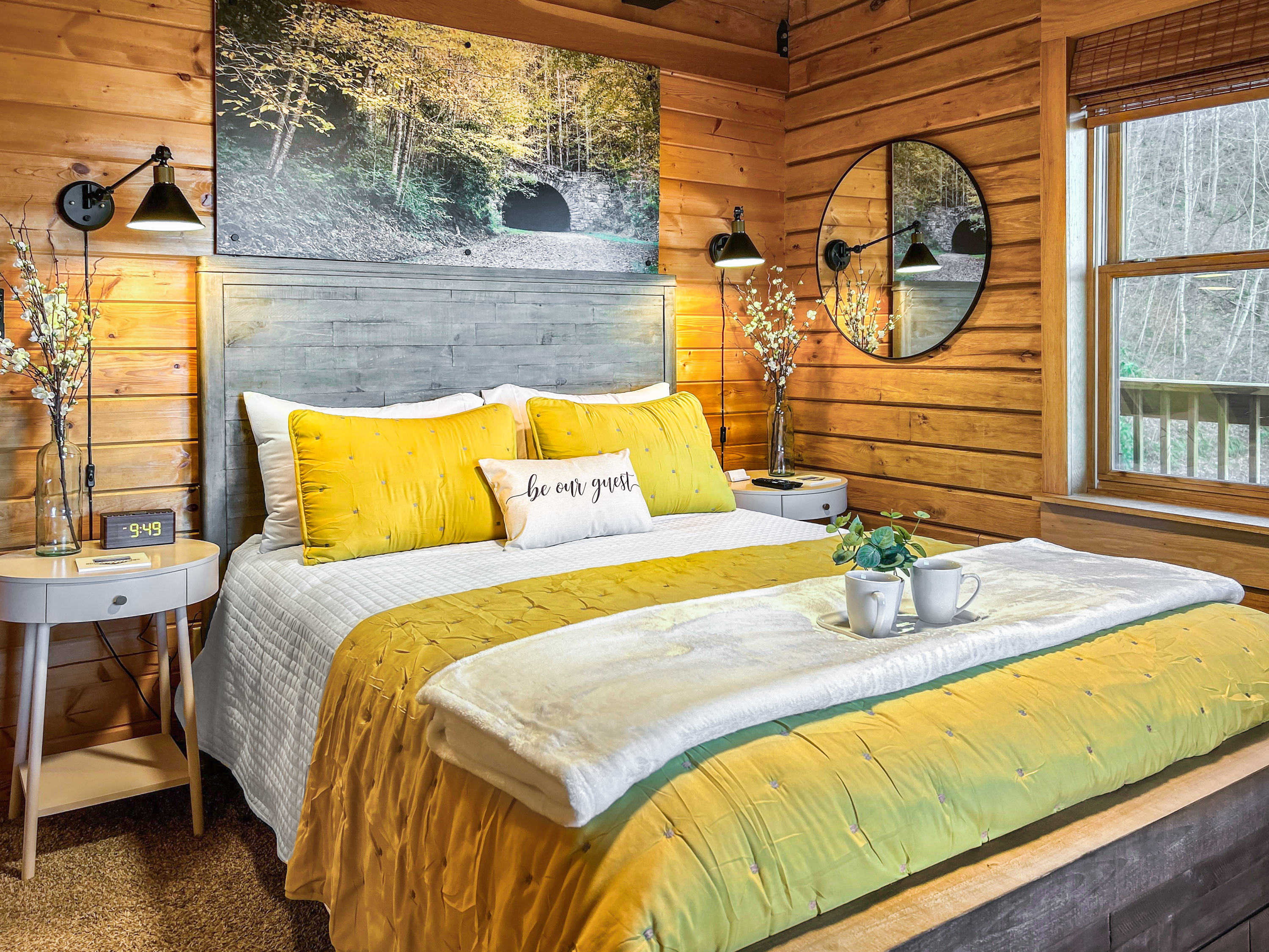 The room is beautifully bright and airy.