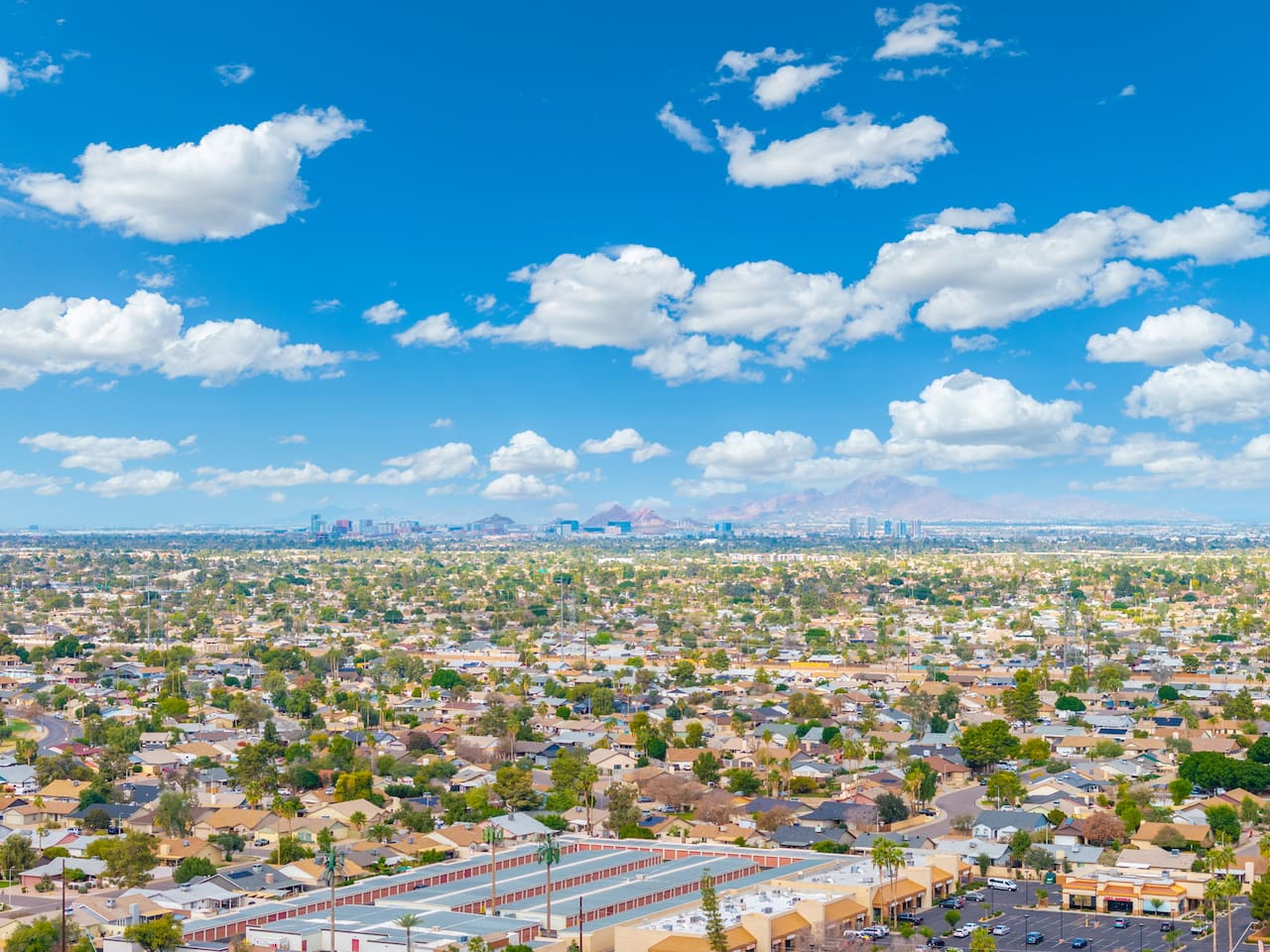 Wide-open sky and downtown views stretch out from every angle.