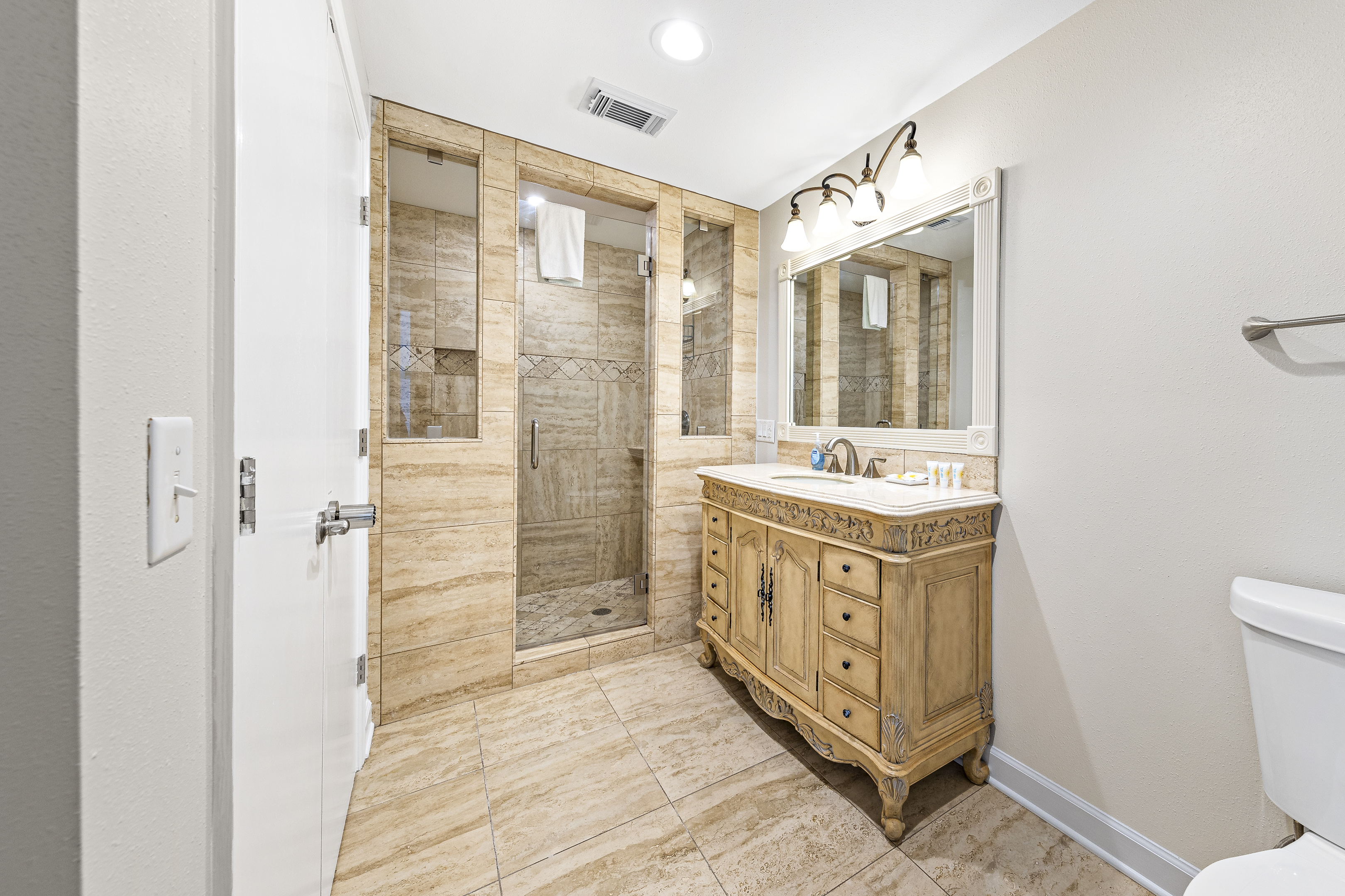 Downstairs Master Bathroom with walk-in shower