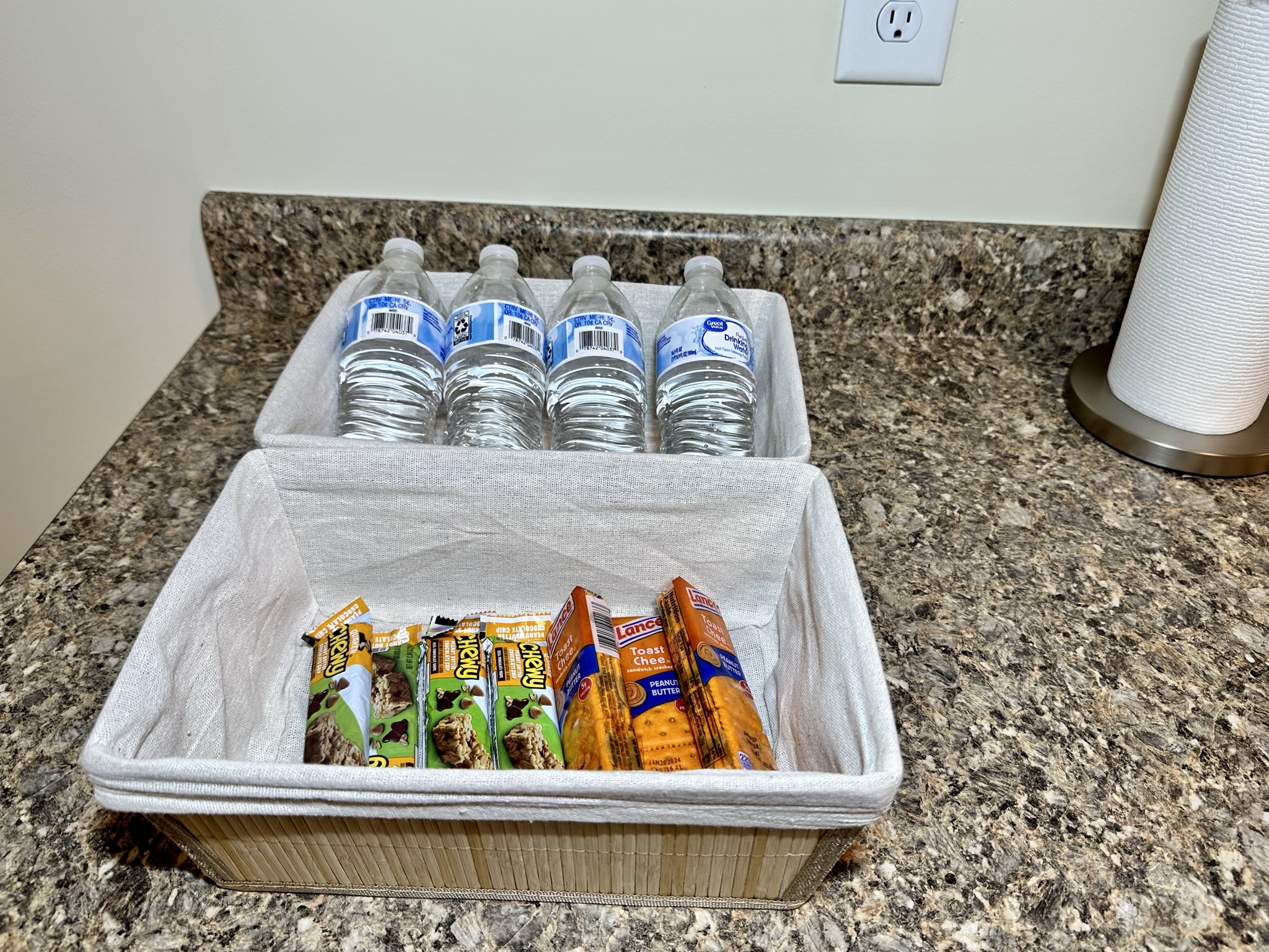 We'll provide you with some snacks and water to get you started or give you a boost after a long drive
