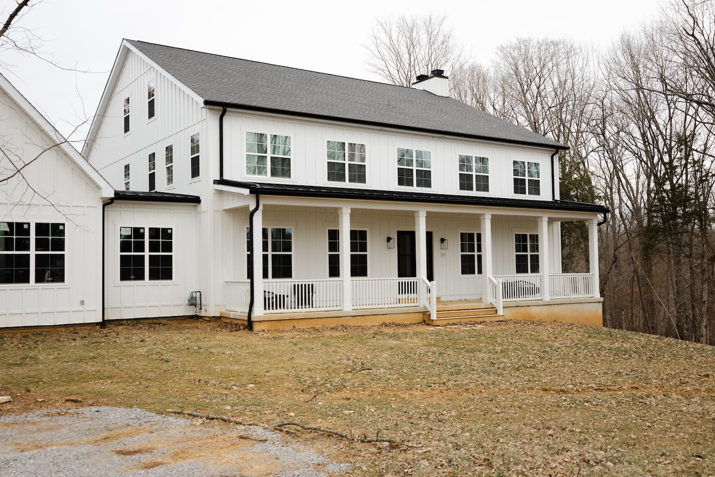 The home sits on 22 acres of land, nestled right alongside Floyd's Fork Creek. Enjoy a spacious open backyard, gorgeous wooded trails, open fields, and creek access. 