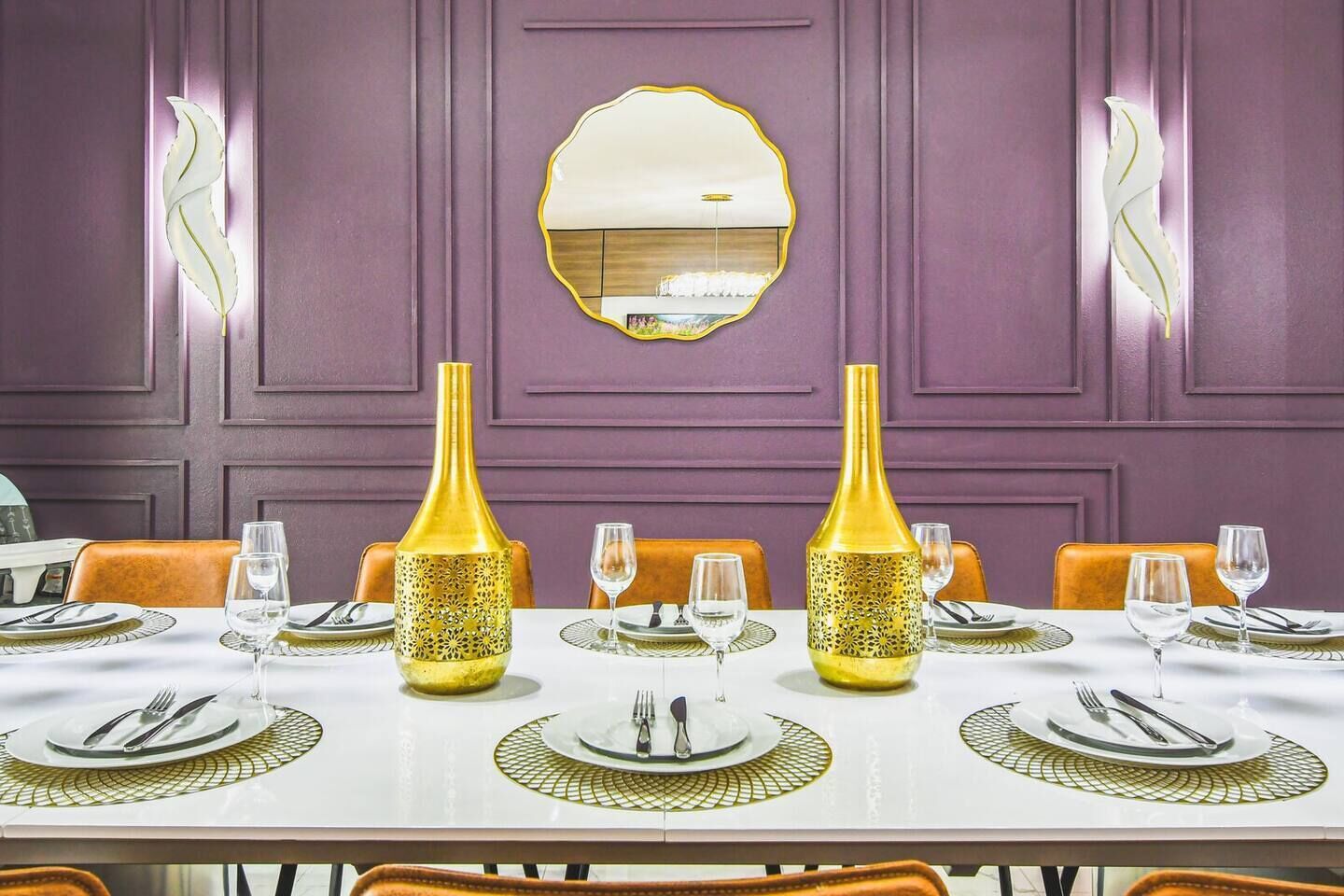 Dine in style in this expansive dining room, perfect for hosting memorable gatherings and special occasions.