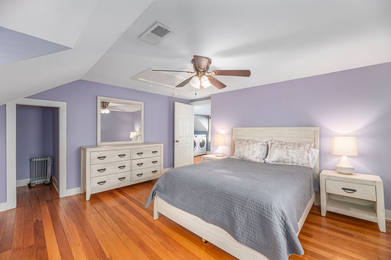 The second large upstairs bedroom with queen bed