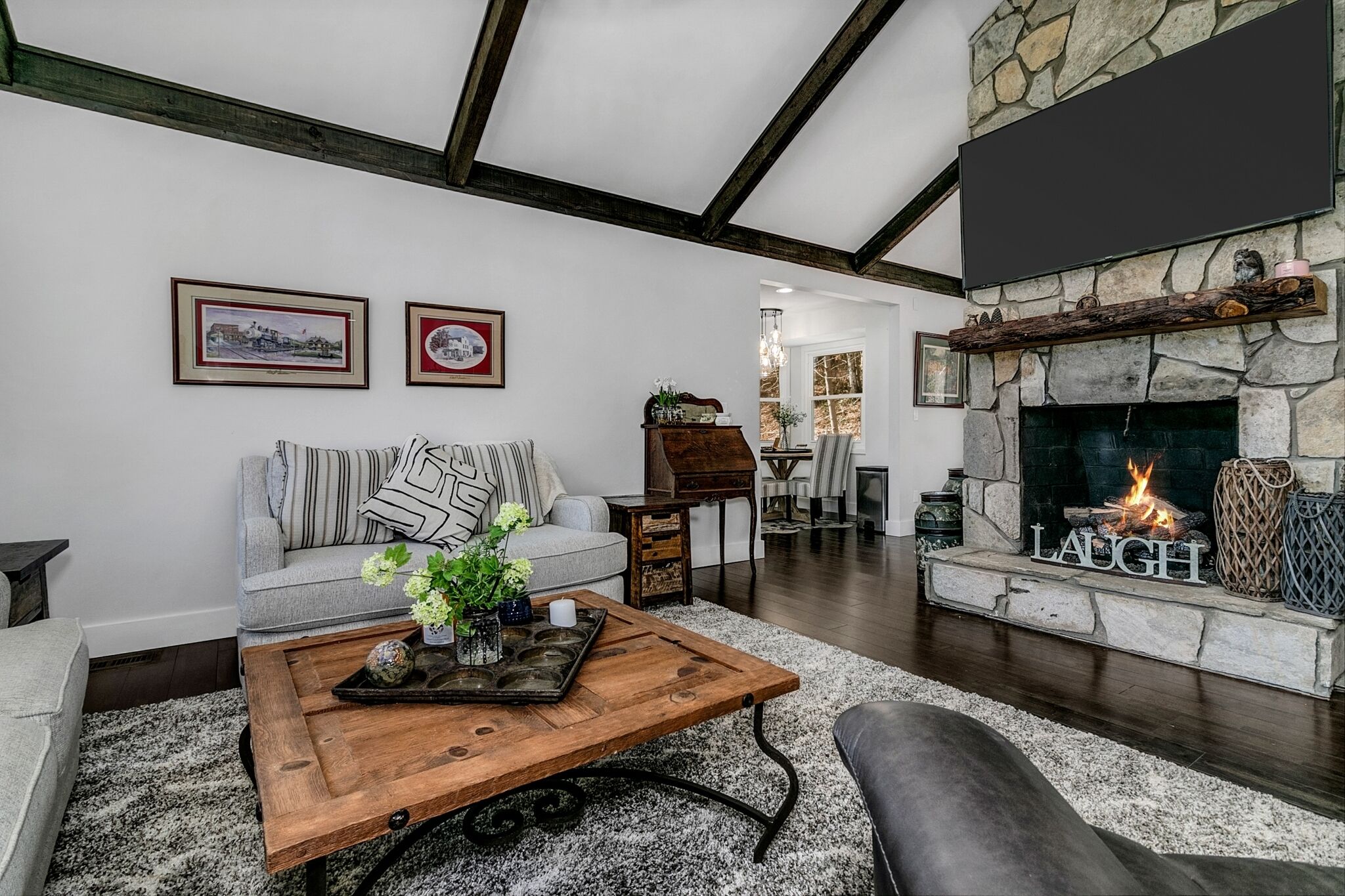 living room - gas fireplace