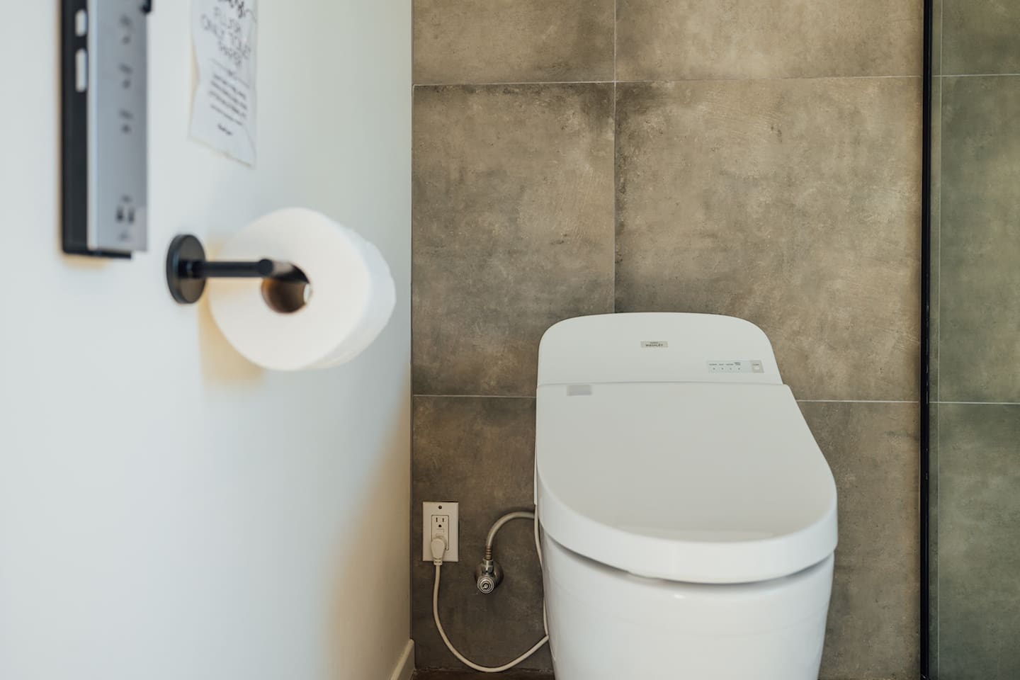 Enjoy the luxury of a bidet and heated toilet seat.