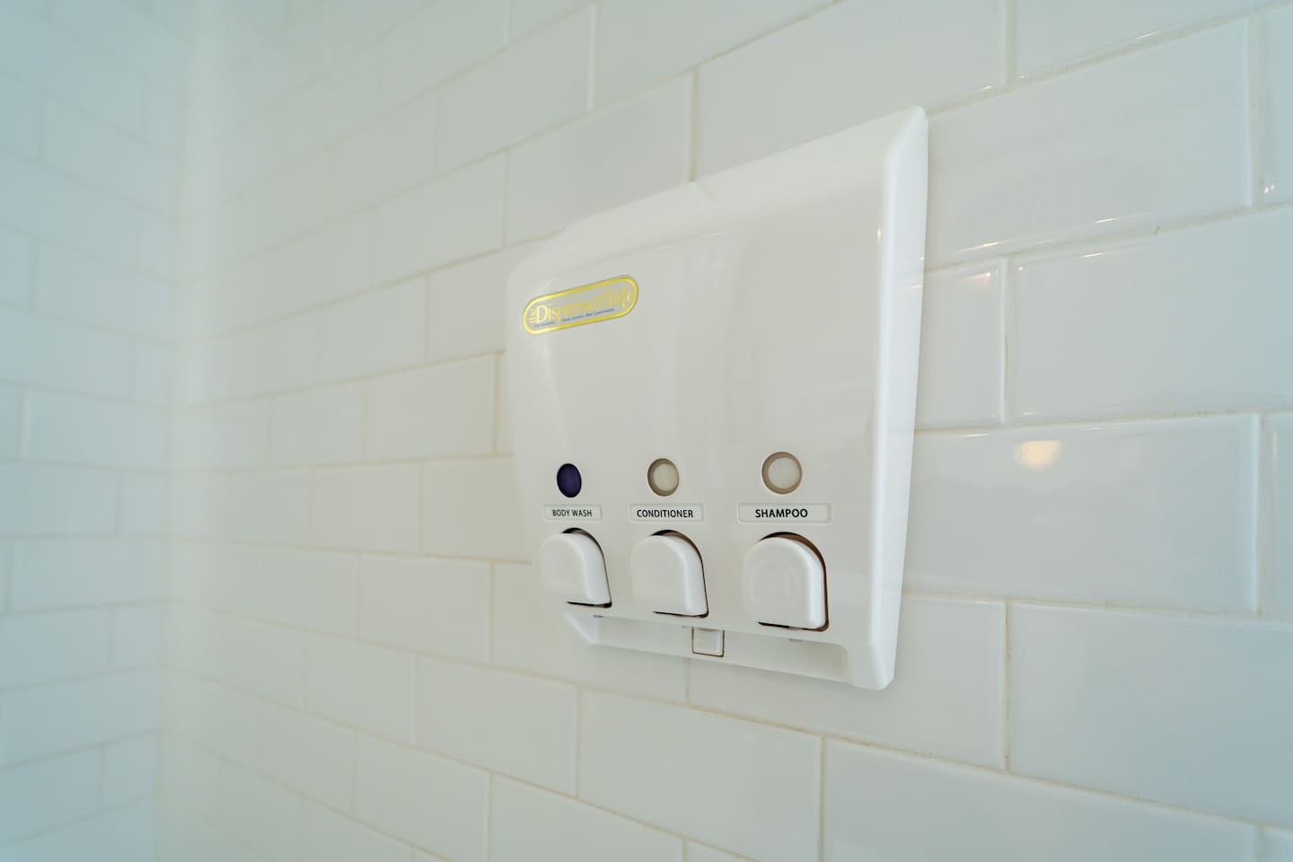The Shower Gel, Shampoo, and Conditioner dispenser is there for your convenience. 
