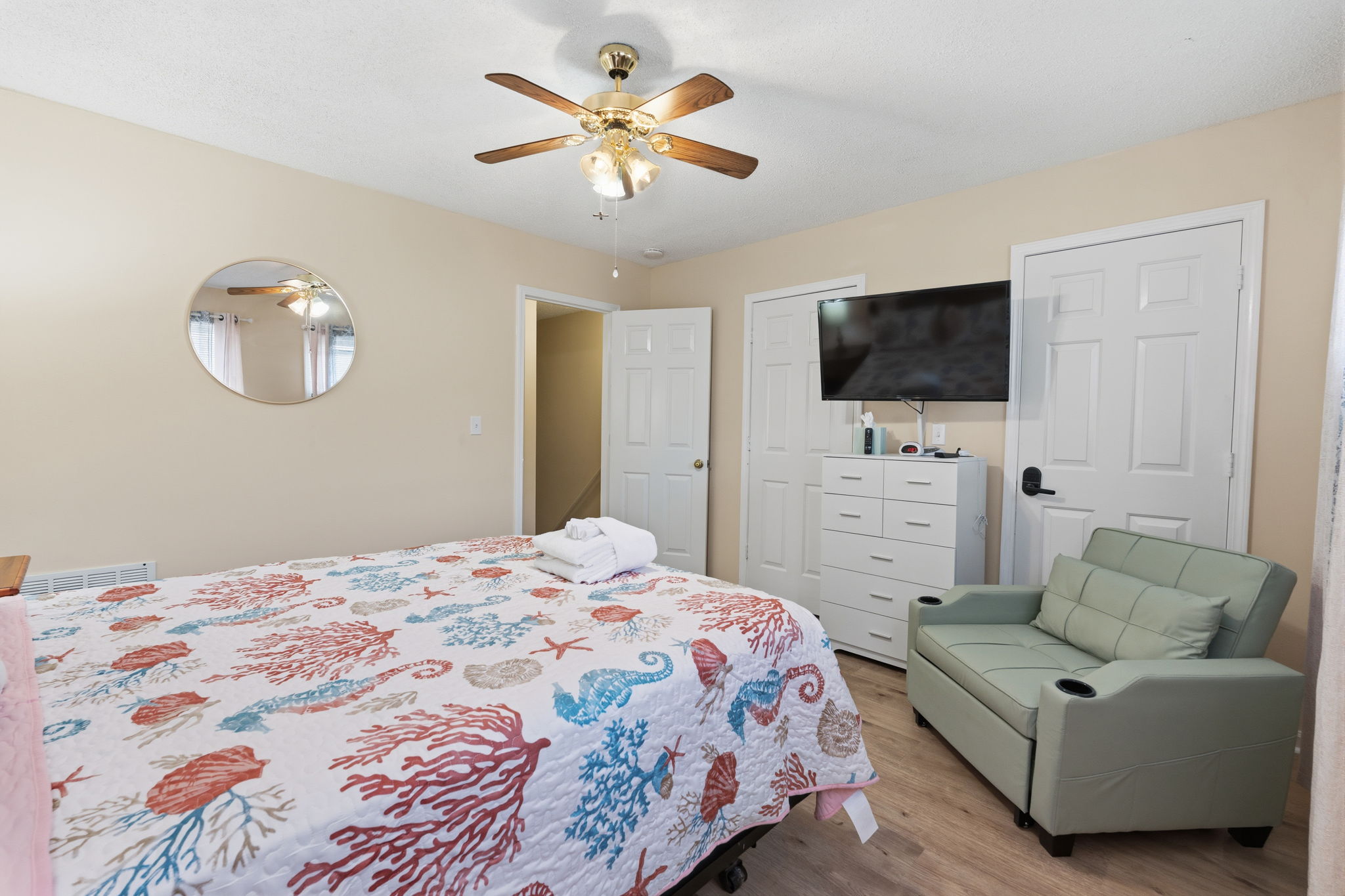 Primary Bedroom with King Bed and Ensuite Bathroom