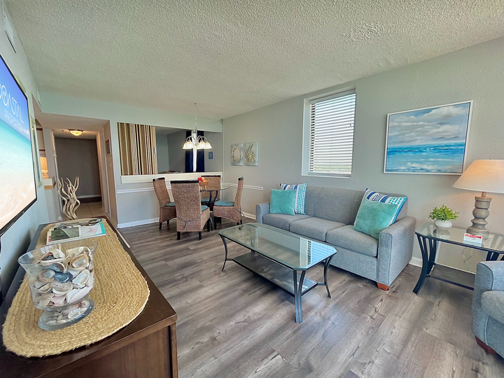 Seaside sophistication meets comfort in this living space!
