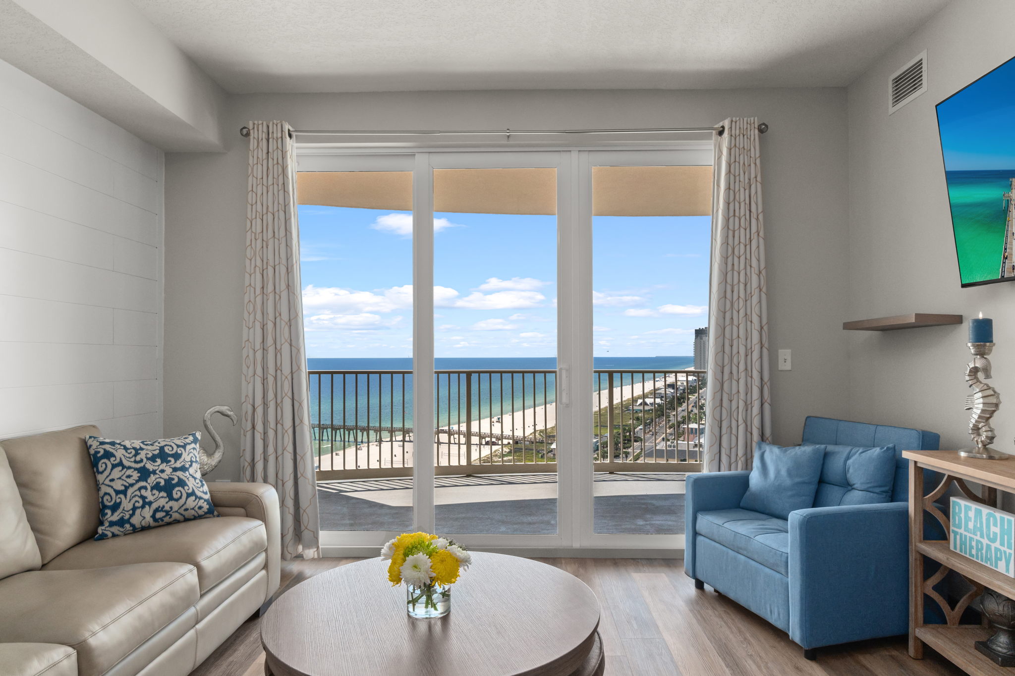 Gulf View and balcony access from living area