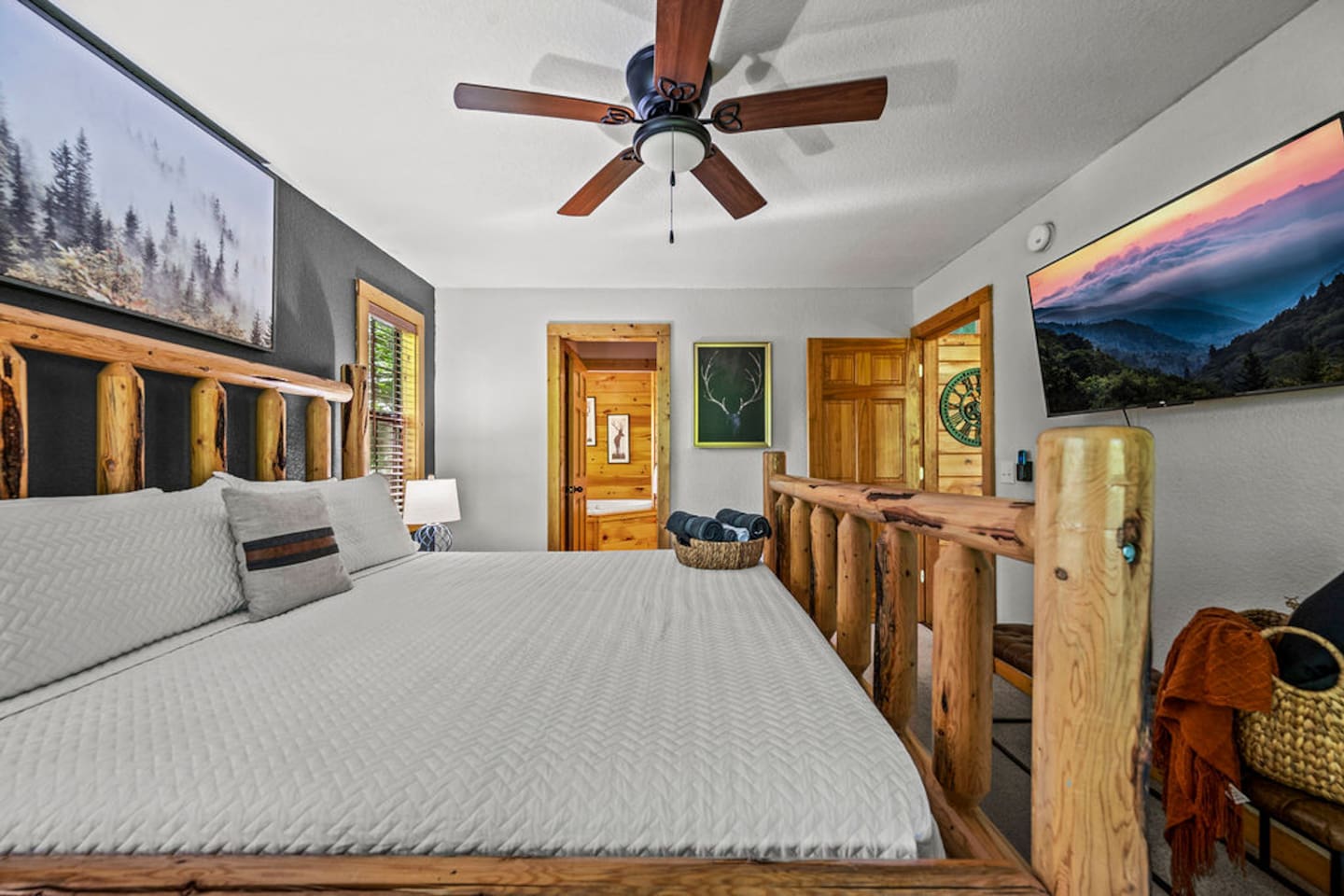 Main floor master bedroom with ensuite bathroom.