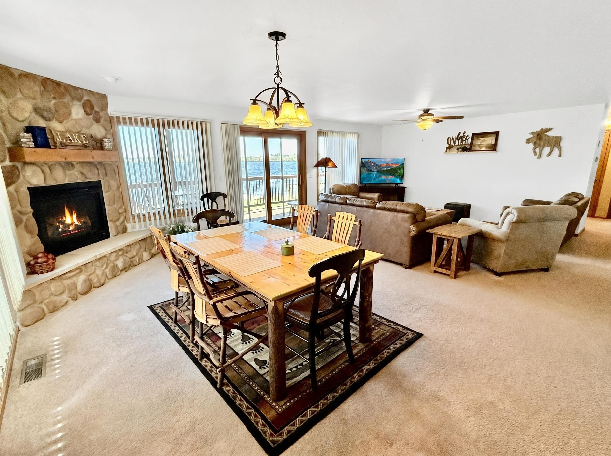 Dining Room - Upper Level with Fireplace
