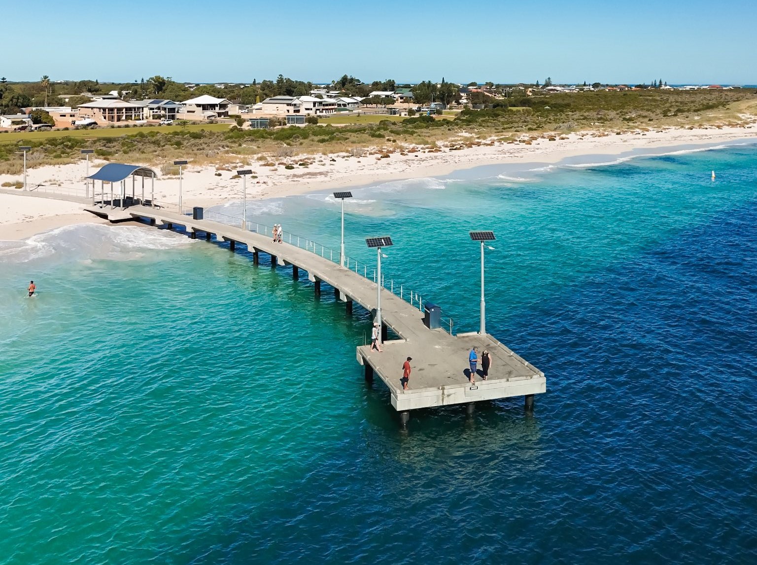 Jurien Bay Jetty popular for the fisherman and the swimmers or just a peaceful walk