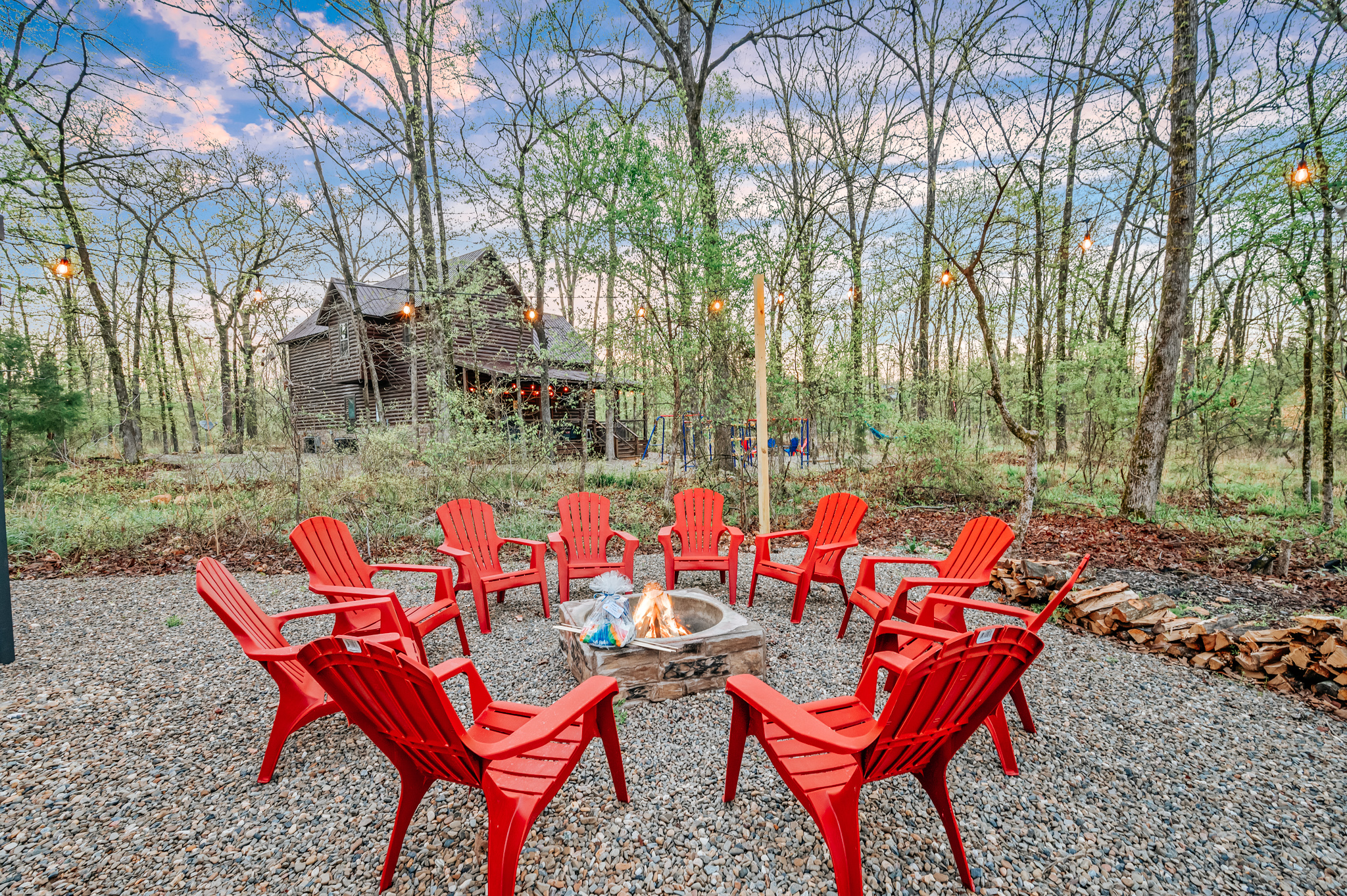 Boots + Beats | Game loft with four roll-out twin beds (sleeps 4). Along with two king bedrooms, this cabin sleeps up to 8.