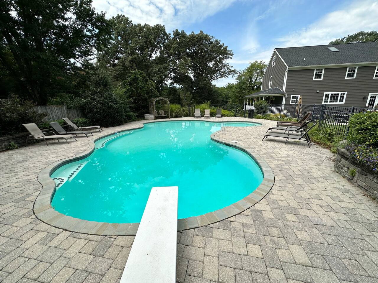 8.5 ft of water depth below diving board
