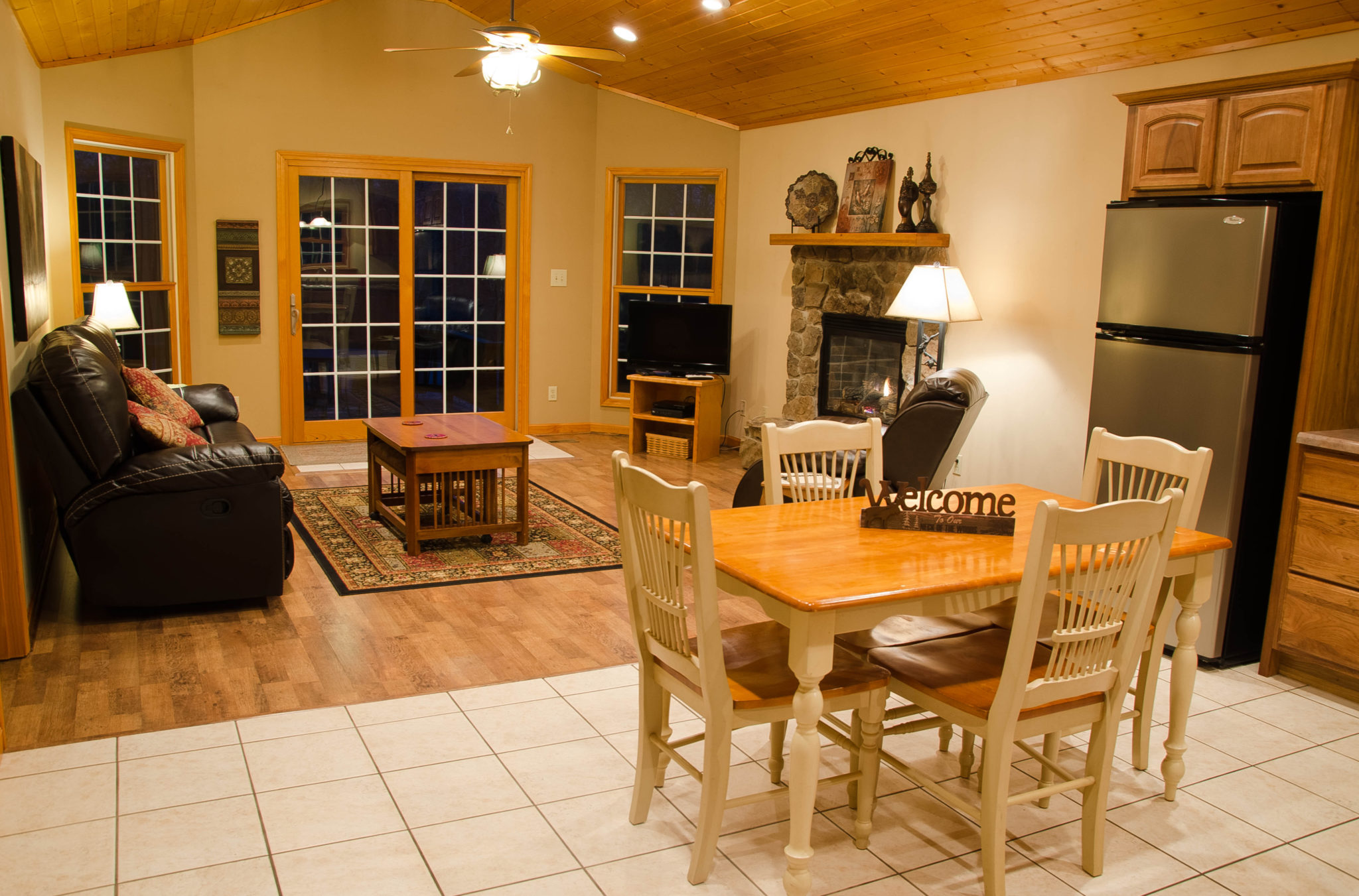 Family room and kitchen