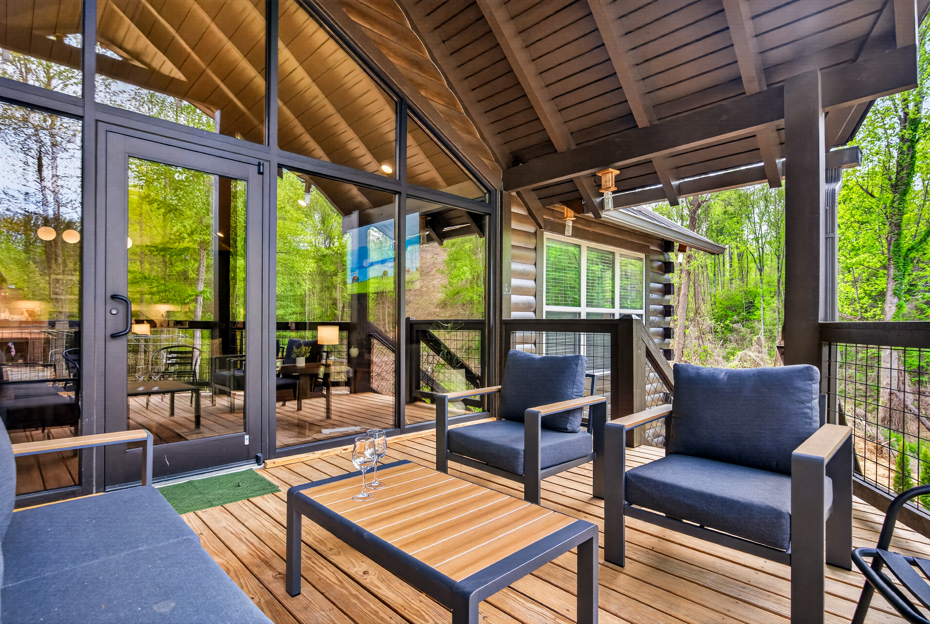 Upstairs patio off living room.