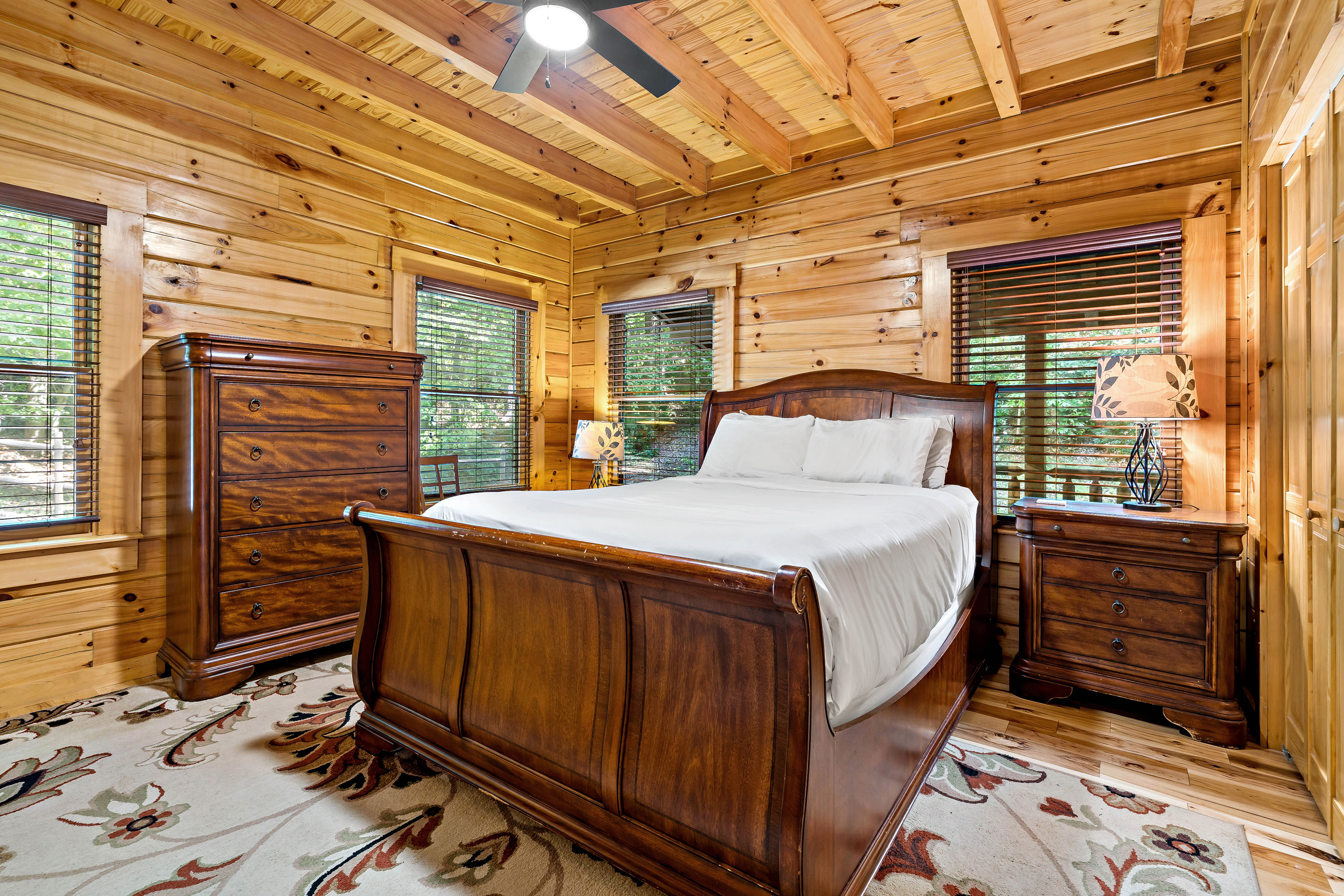 Master bedroom with queen sized bed