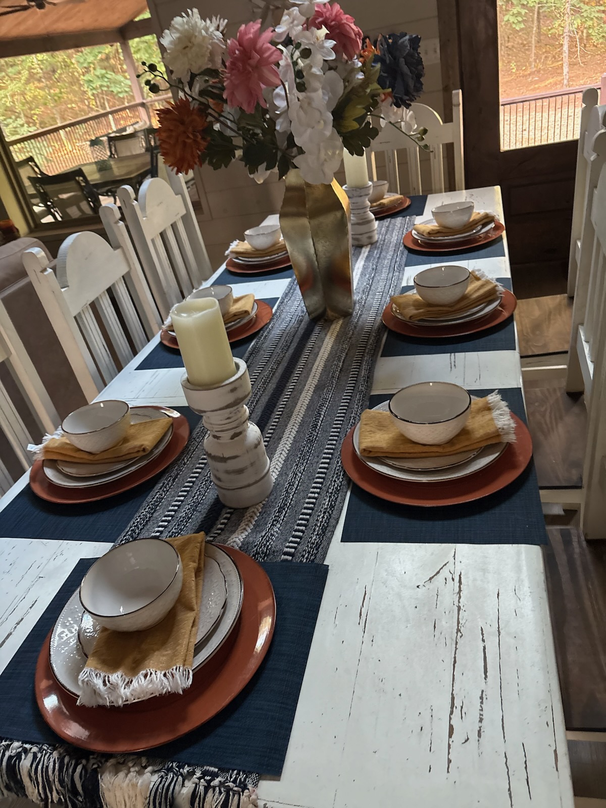 This table comfortably seats 8 for memorable gatherings.