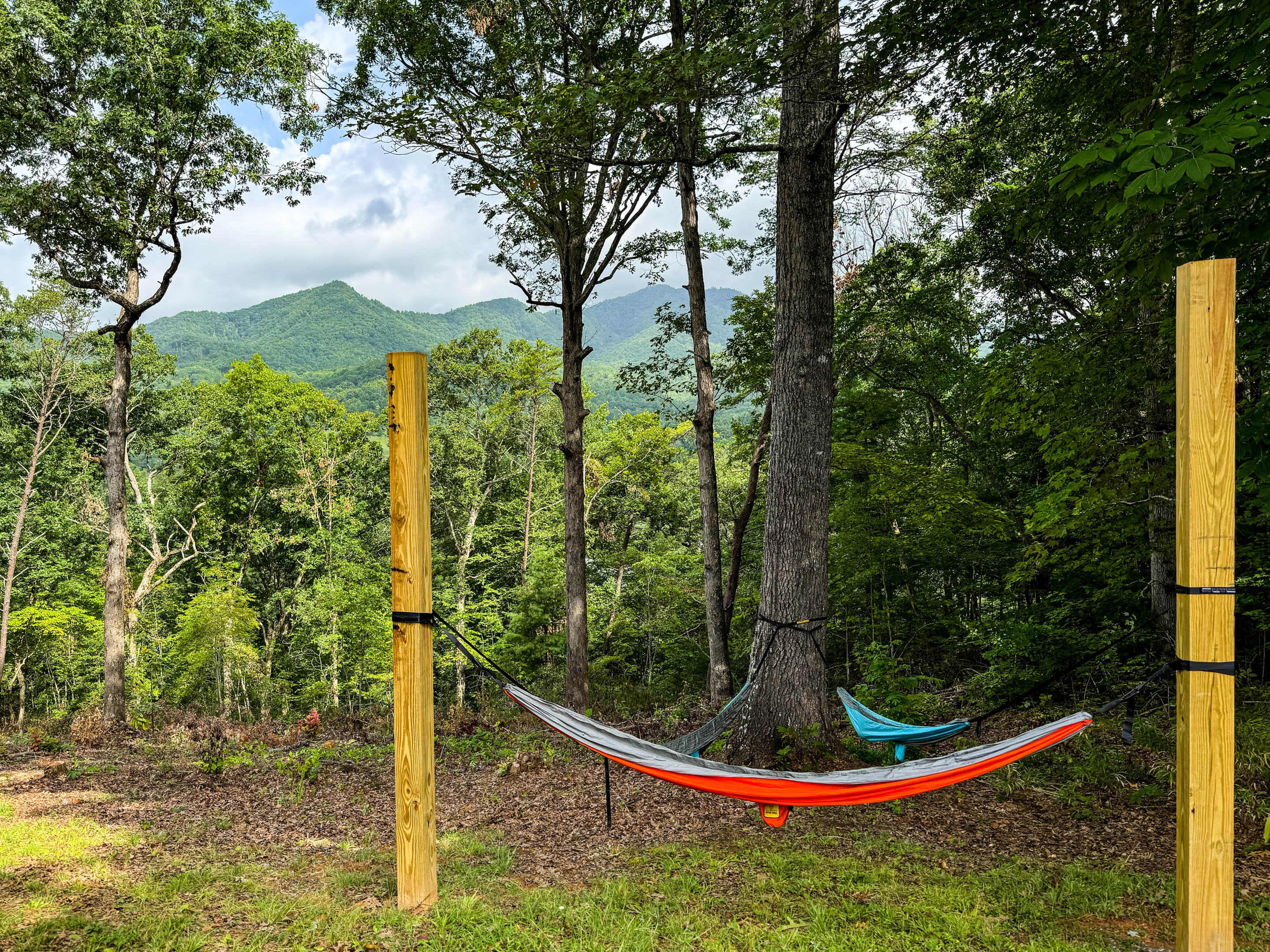 Views, views, views! Enjoy the hammock area overlooking the Great Smoky Mountains!