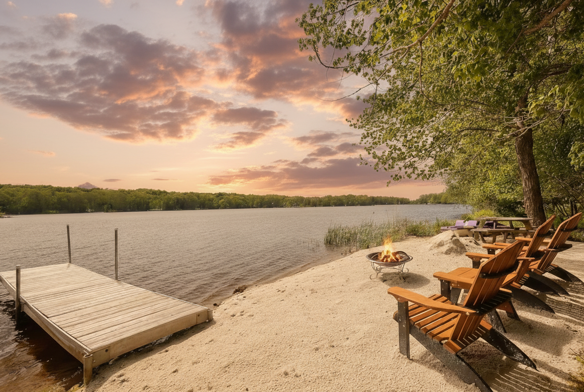 Lake View / Private Beach with Dock